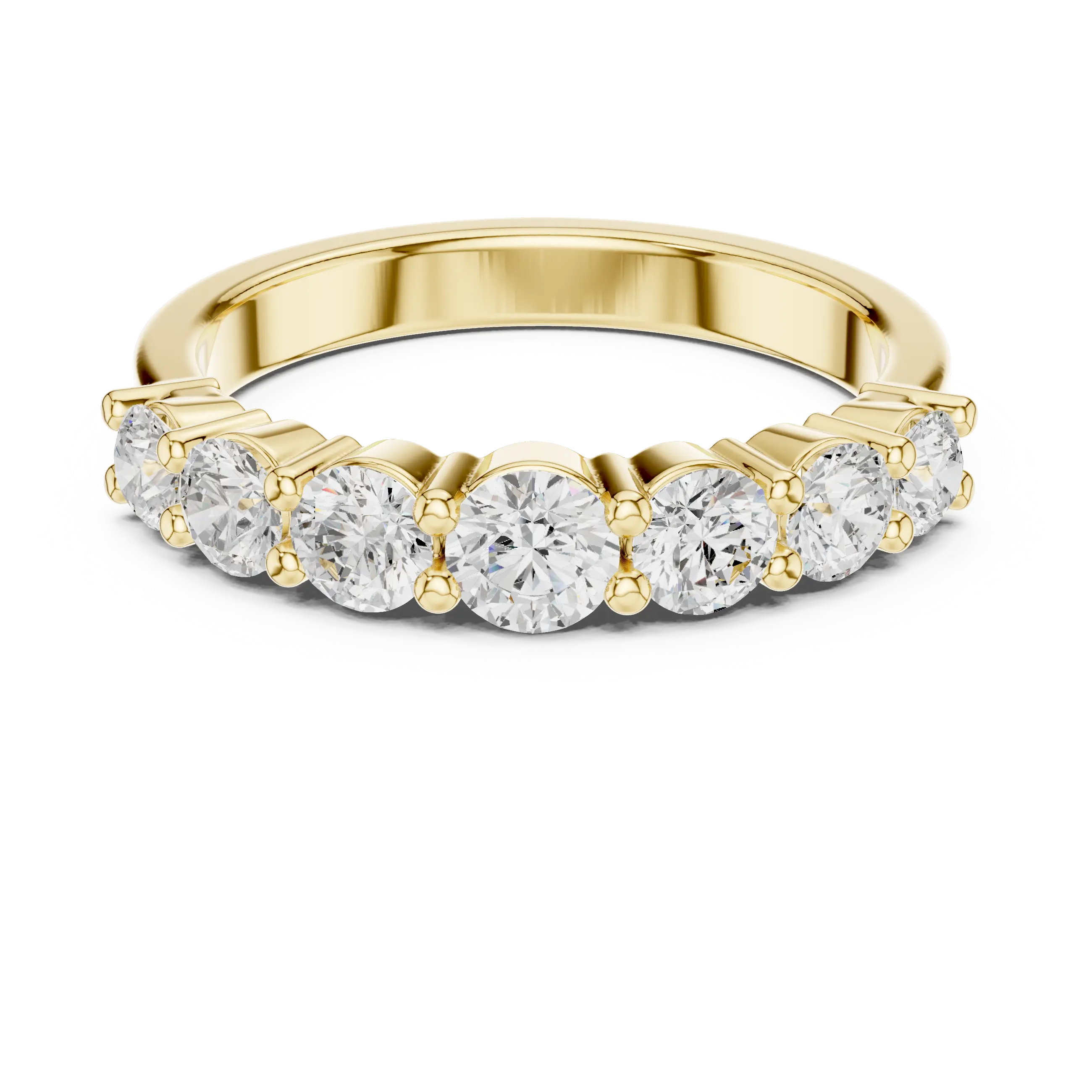 MJET045 - Seven Stone Round Diamond Half Eternity Band