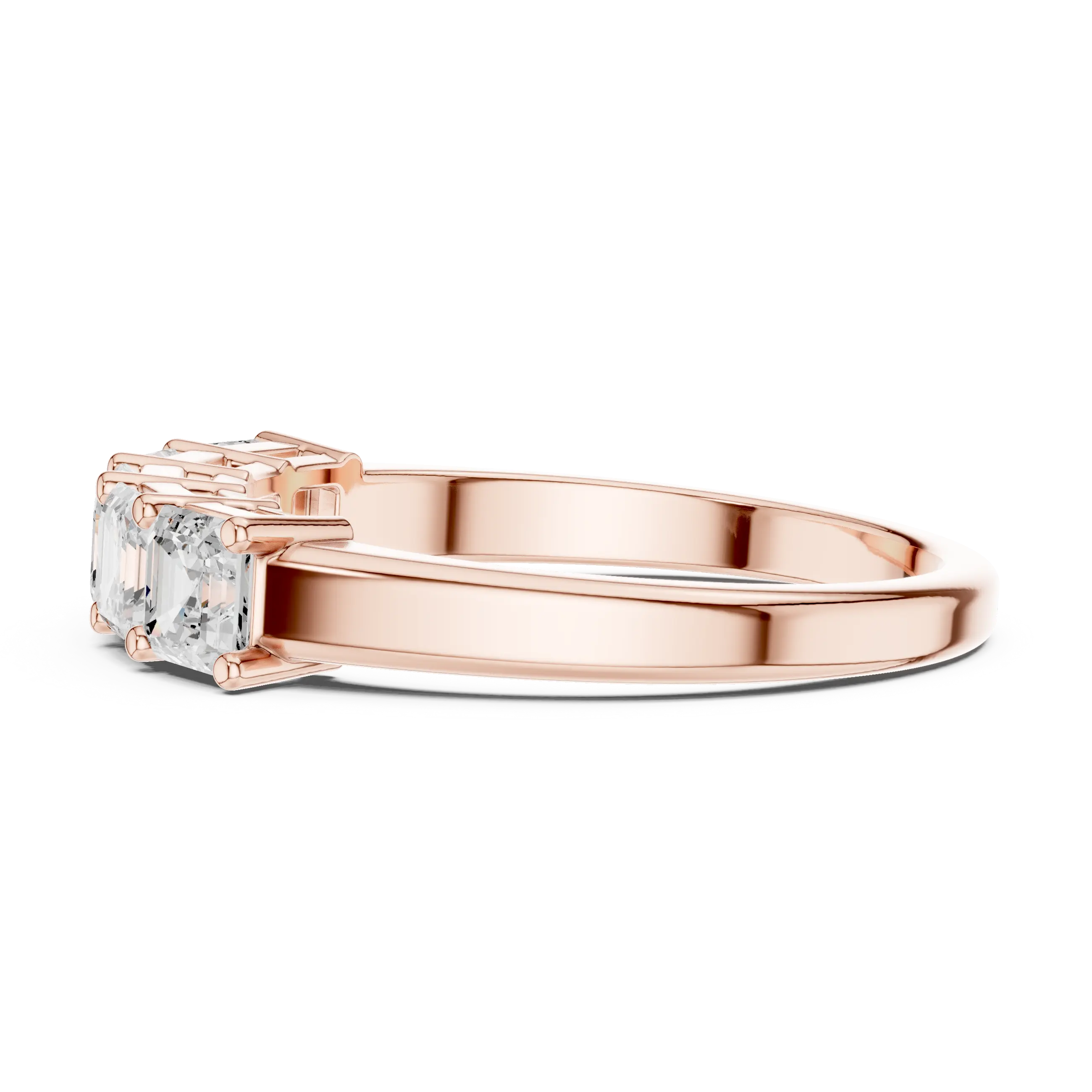 MJET046 - Five Stone Asscher Cut Prong Set Wedding Band