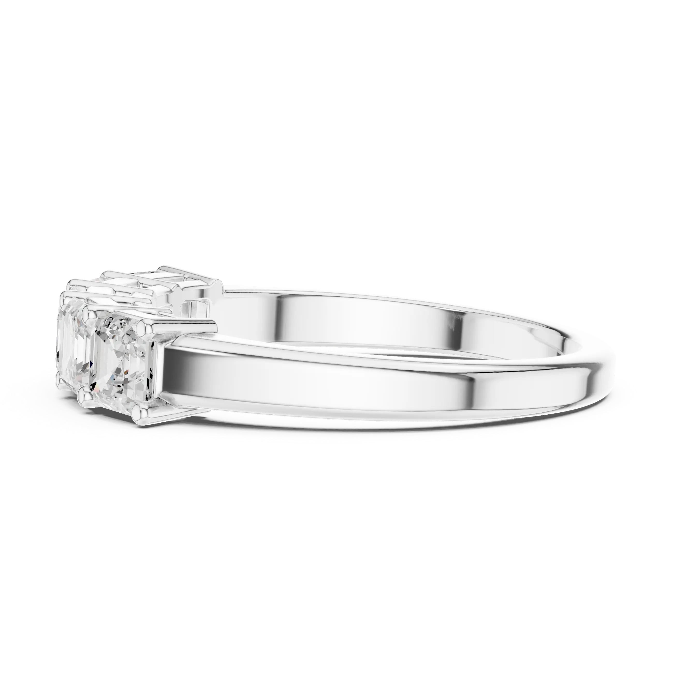 MJET046 - Five Stone Asscher Cut Prong Set Wedding Band