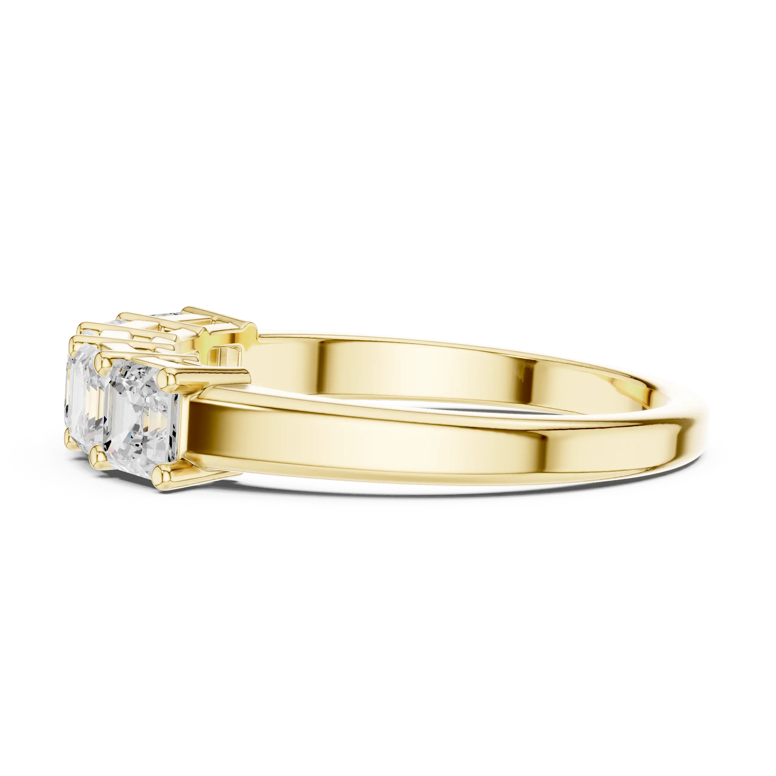 MJET046 - Five Stone Asscher Cut Prong Set Wedding Band