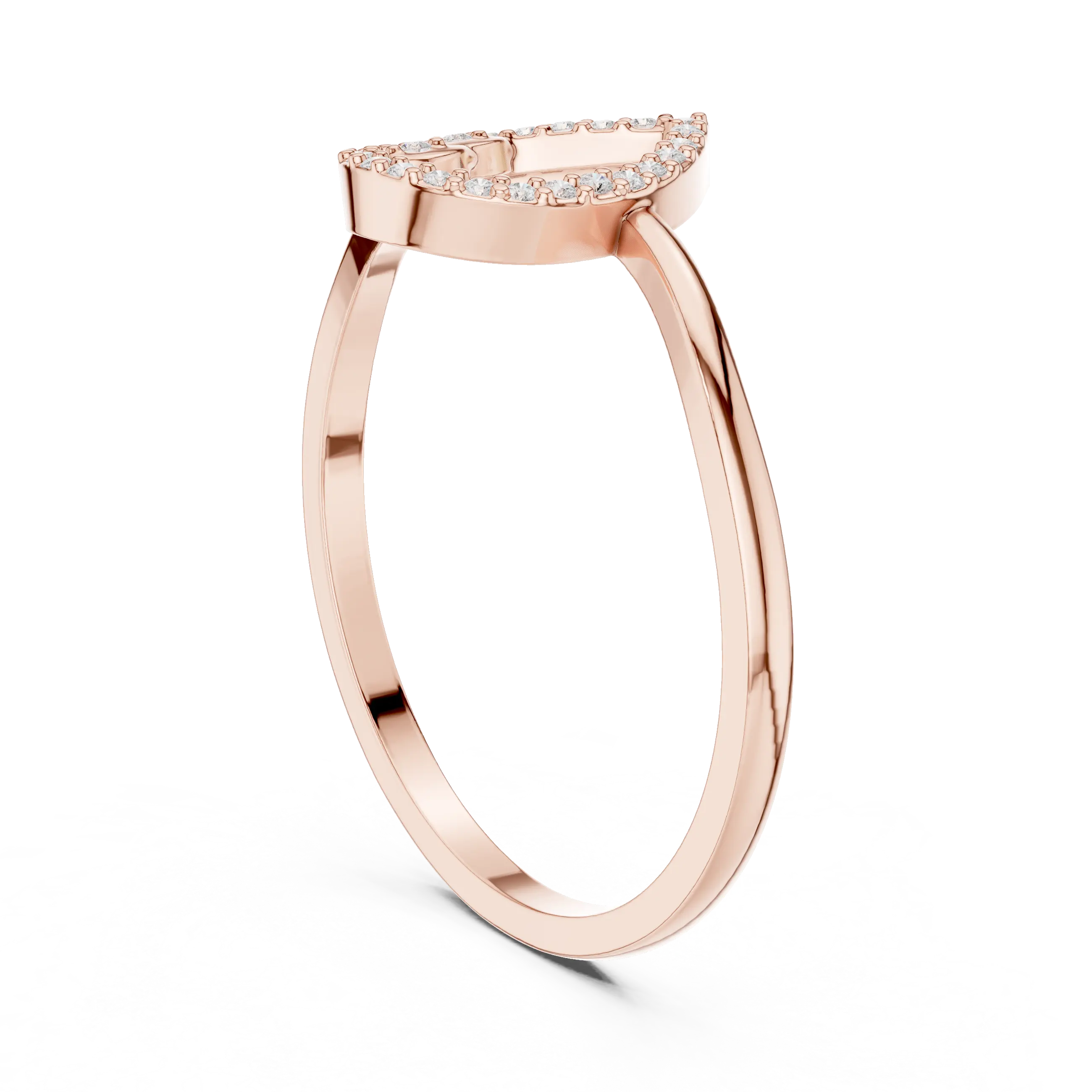 MJCLS9 - Pear Openwork Leaf Accented Ribbon Band