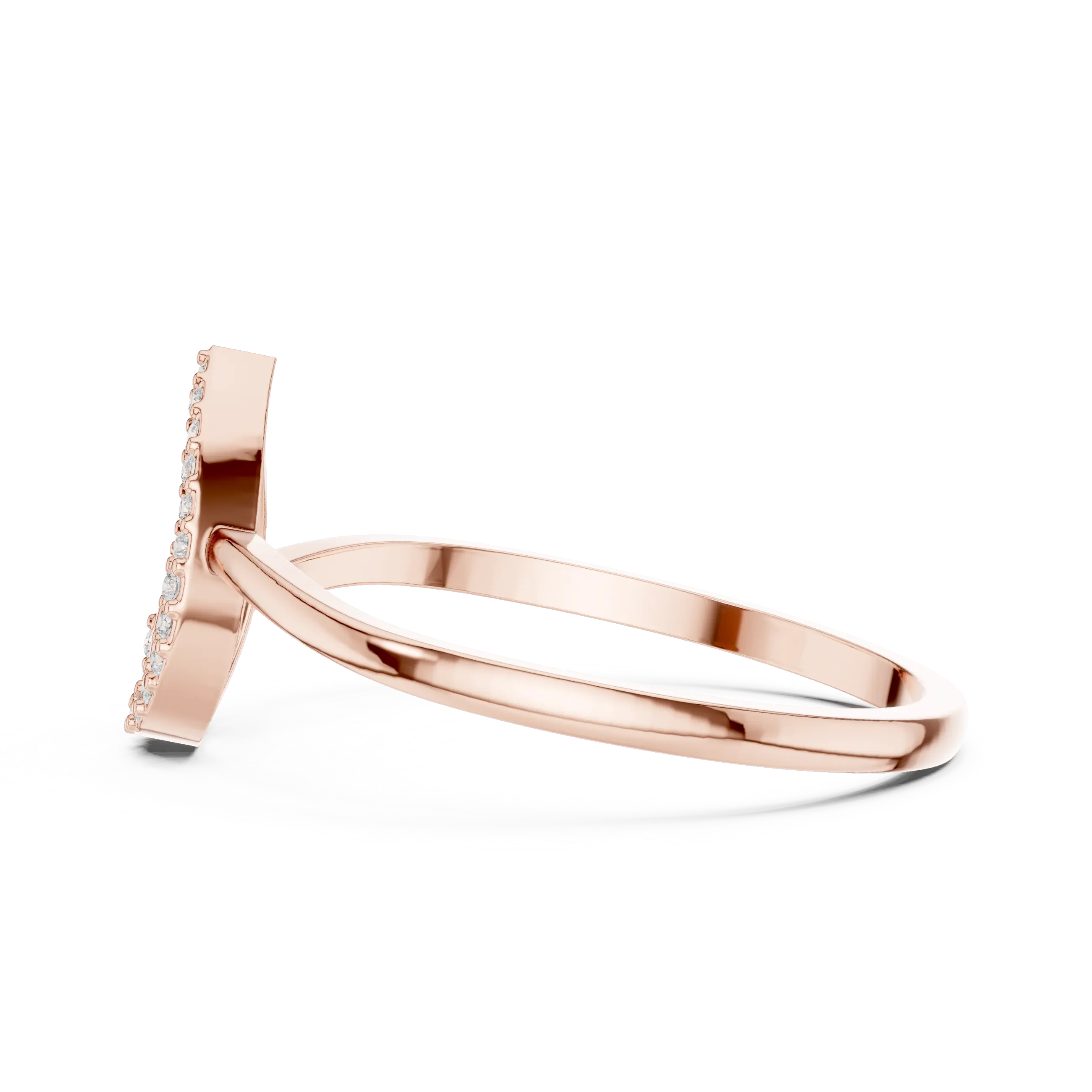 MJCLS9 - Pear Openwork Leaf Accented Ribbon Band
