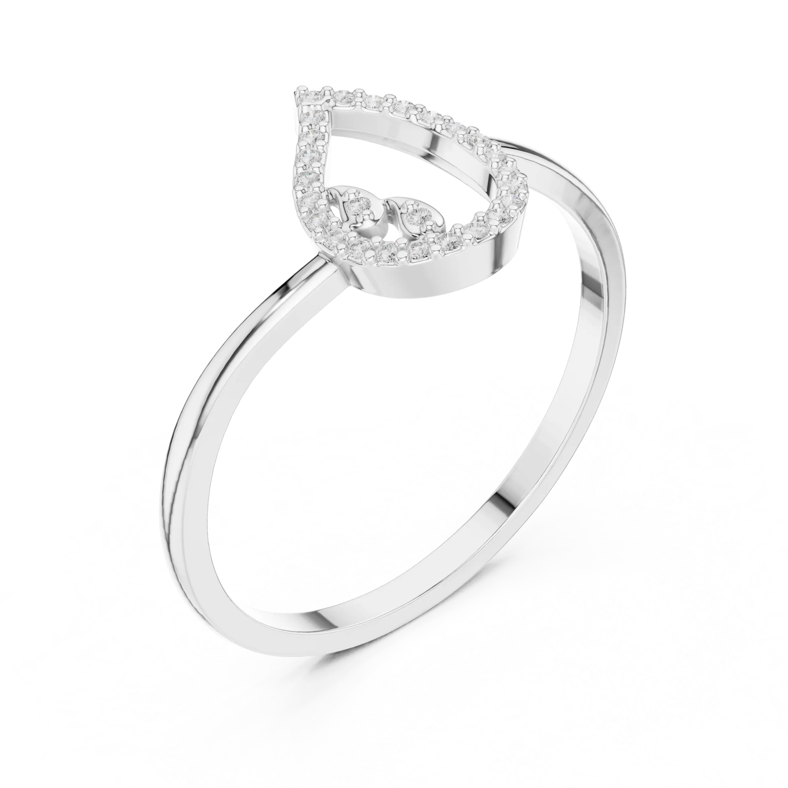 MJCLS9 - Pear Openwork Leaf Accented Ribbon Band