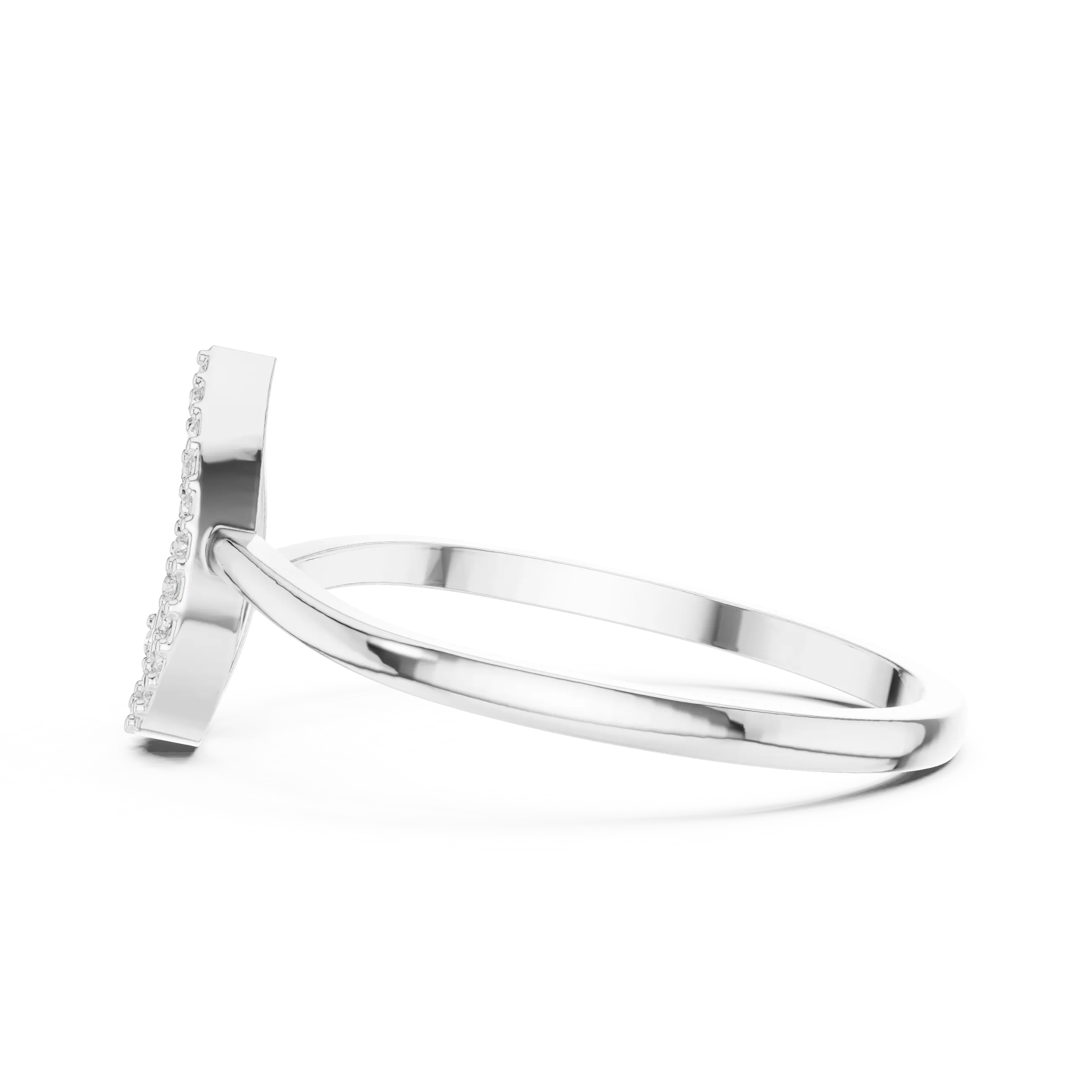 MJCLS9 - Pear Openwork Leaf Accented Ribbon Band
