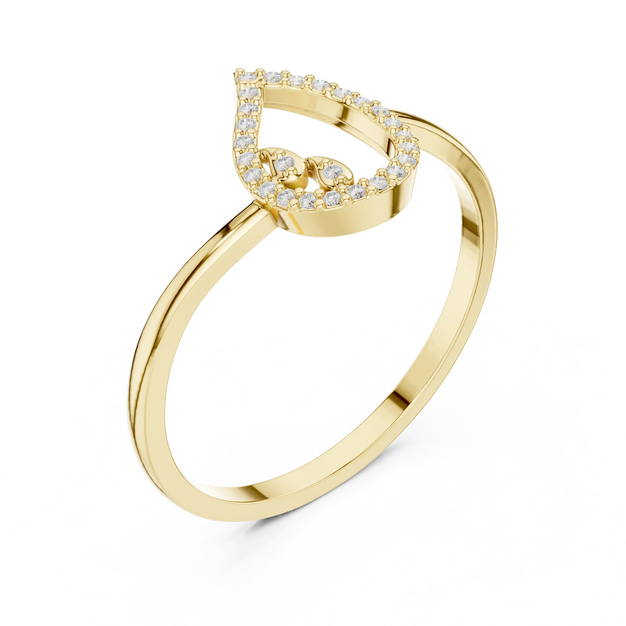 MJCLS9 - Pear Openwork Leaf Accented Ribbon Band