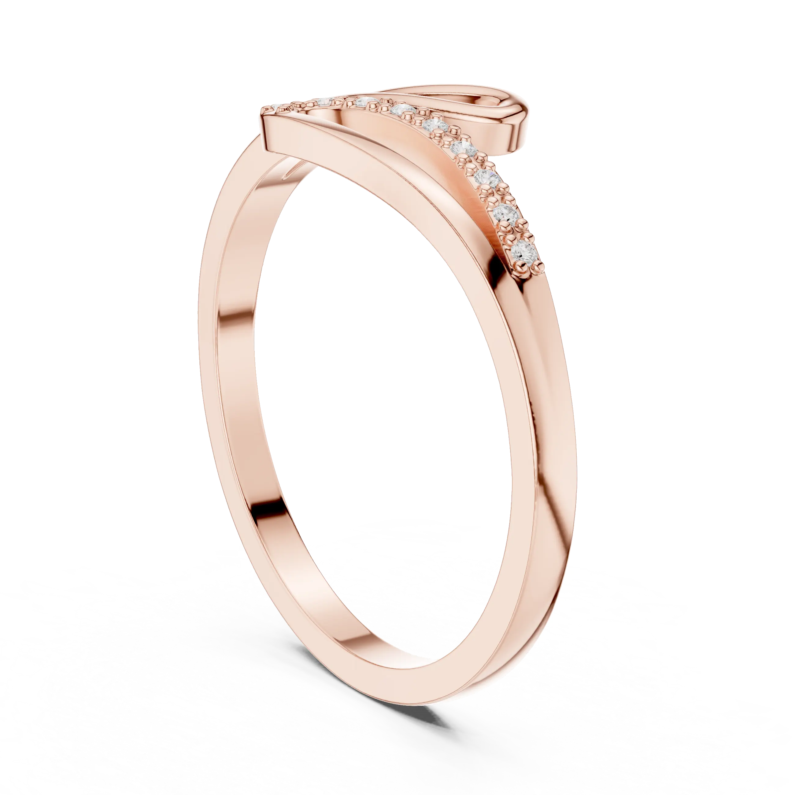 MJCLS10 - Fluid Ribbon Crossover Abstract Accent Promise Ring