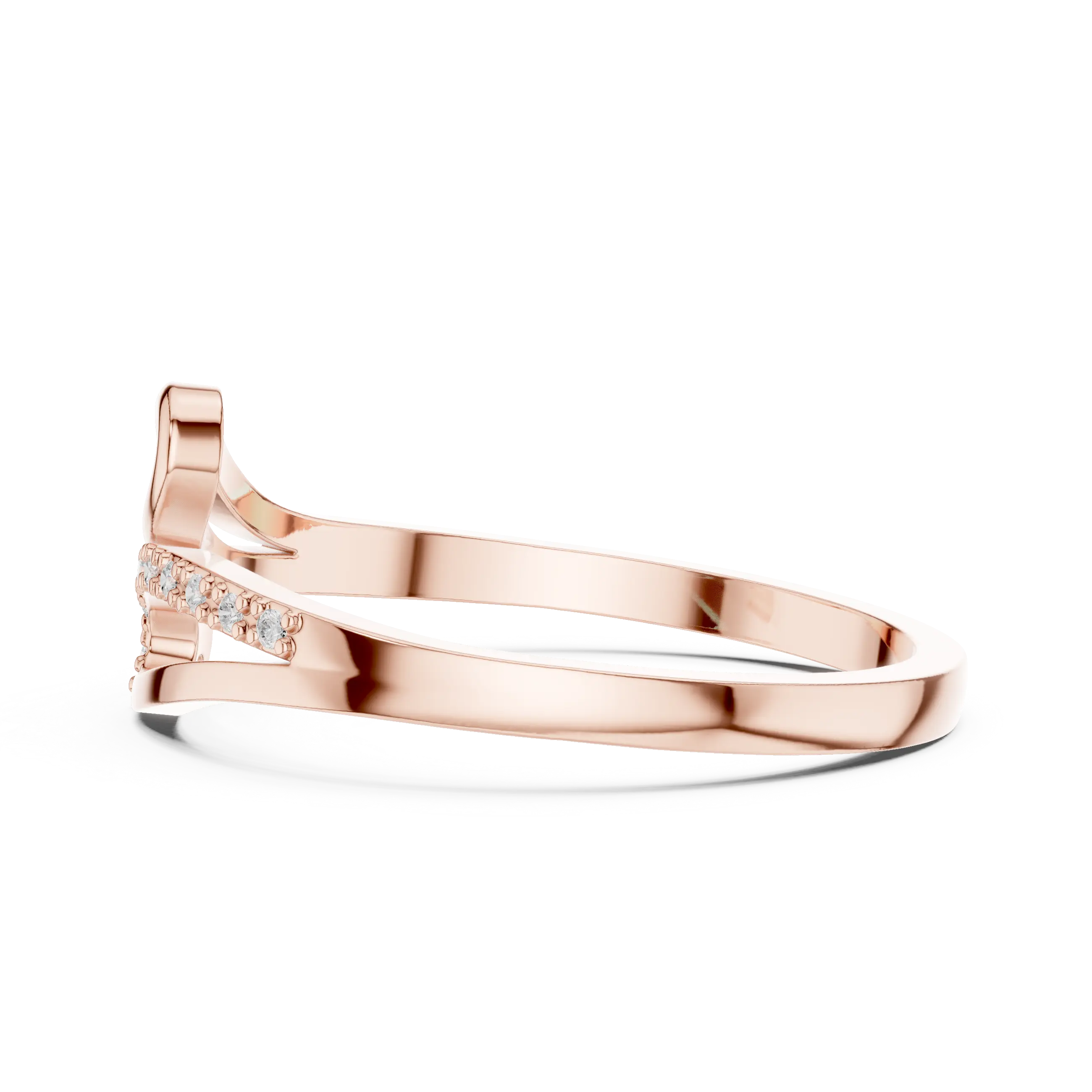 MJCLS10 - Fluid Ribbon Crossover Abstract Accent Promise Ring