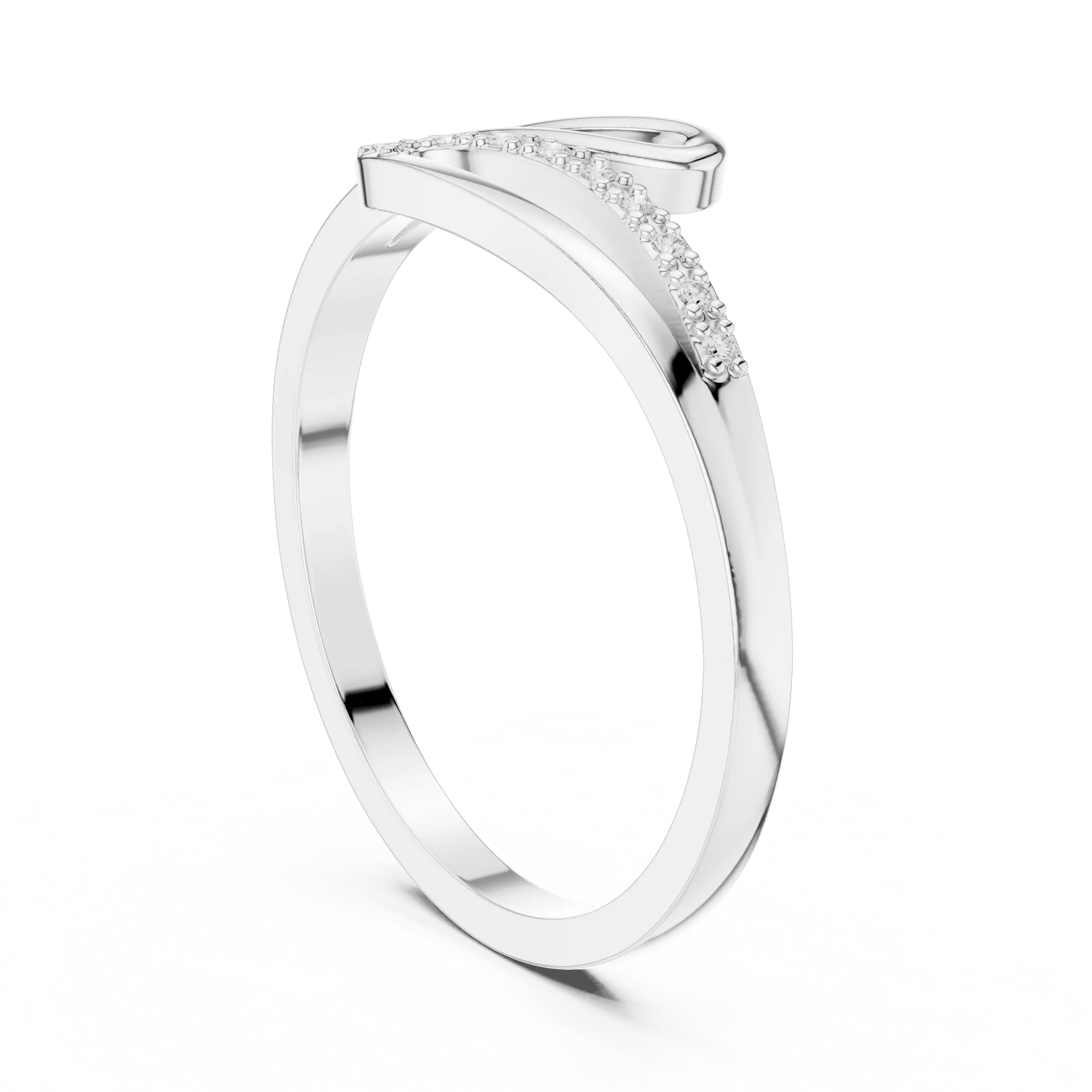 MJCLS10 - Fluid Ribbon Crossover Abstract Accent Promise Ring