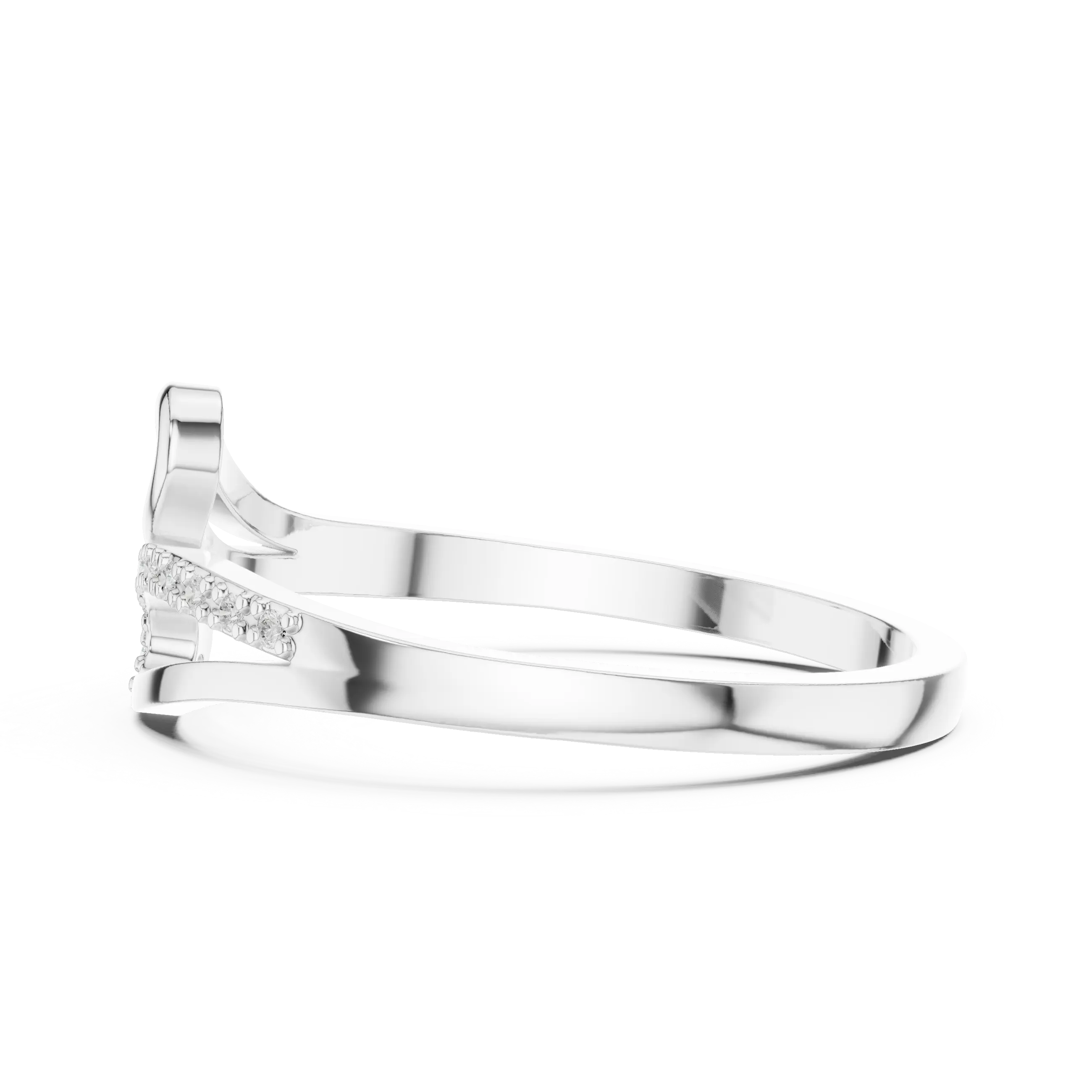 MJCLS10 - Fluid Ribbon Crossover Abstract Accent Promise Ring