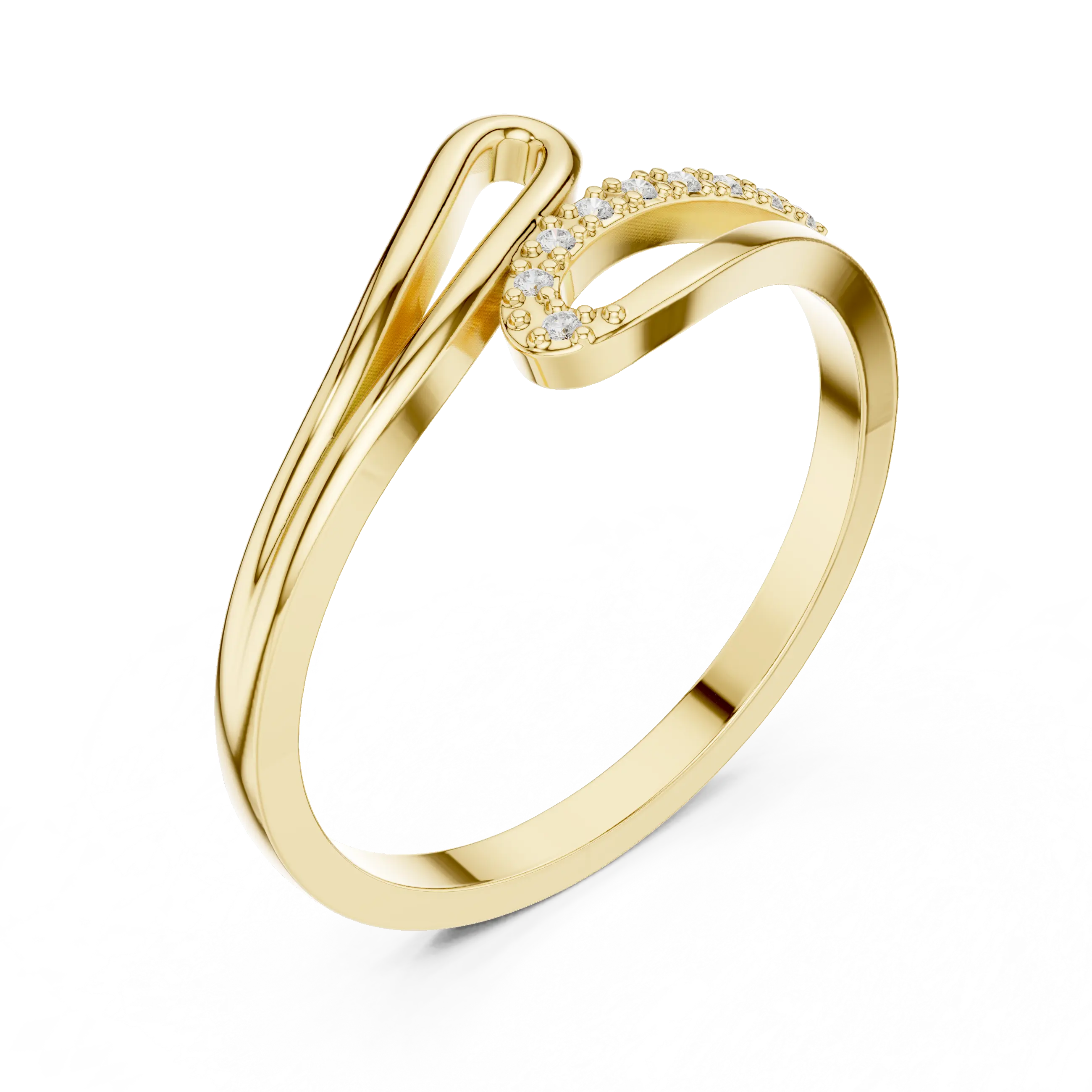 MJCLS10 - Fluid Ribbon Crossover Abstract Accent Promise Ring