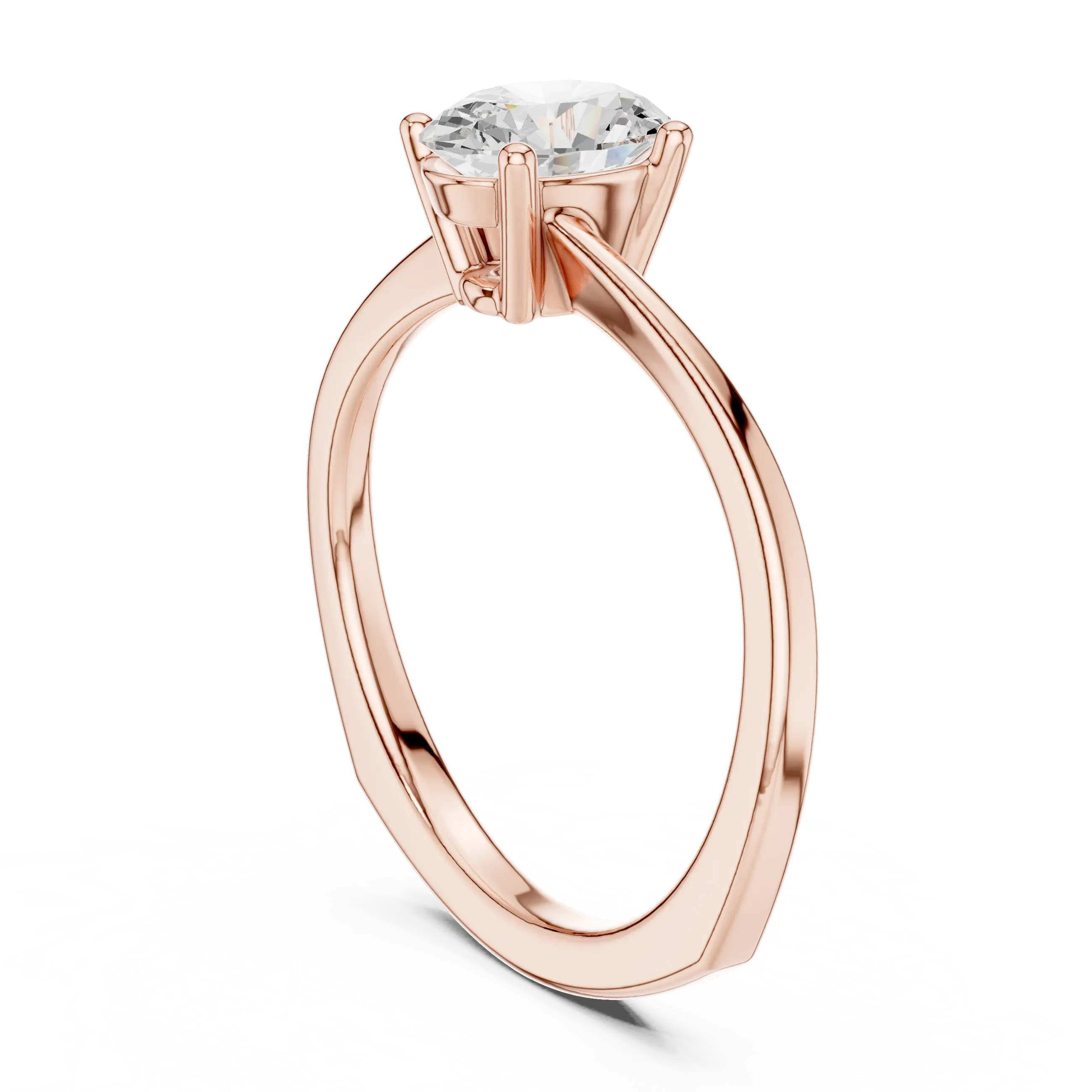 MJR0150 - Twisted Bypass Oval Solitaire Engagement Ring