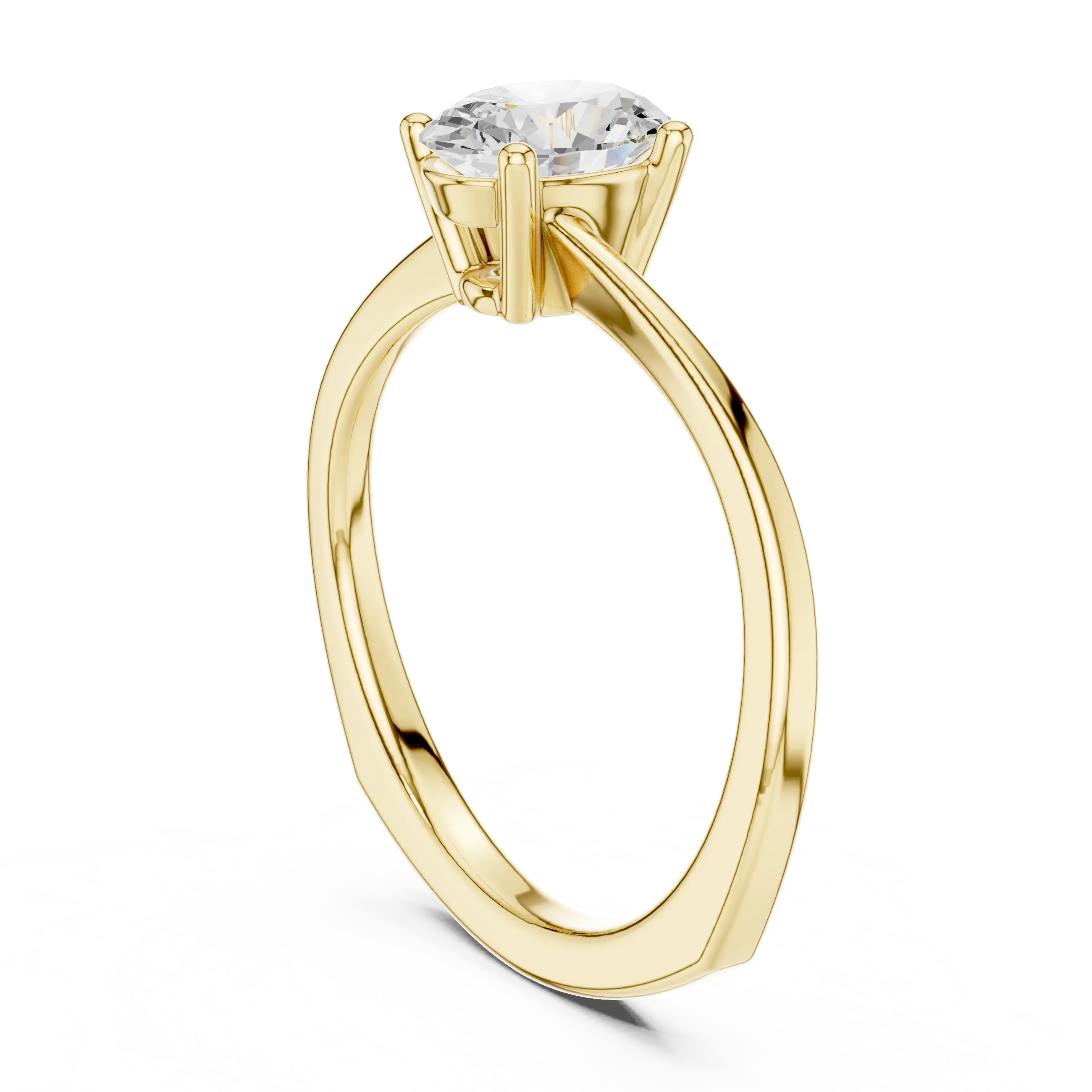 MJR0150 - Twisted Bypass Oval Solitaire Engagement Ring