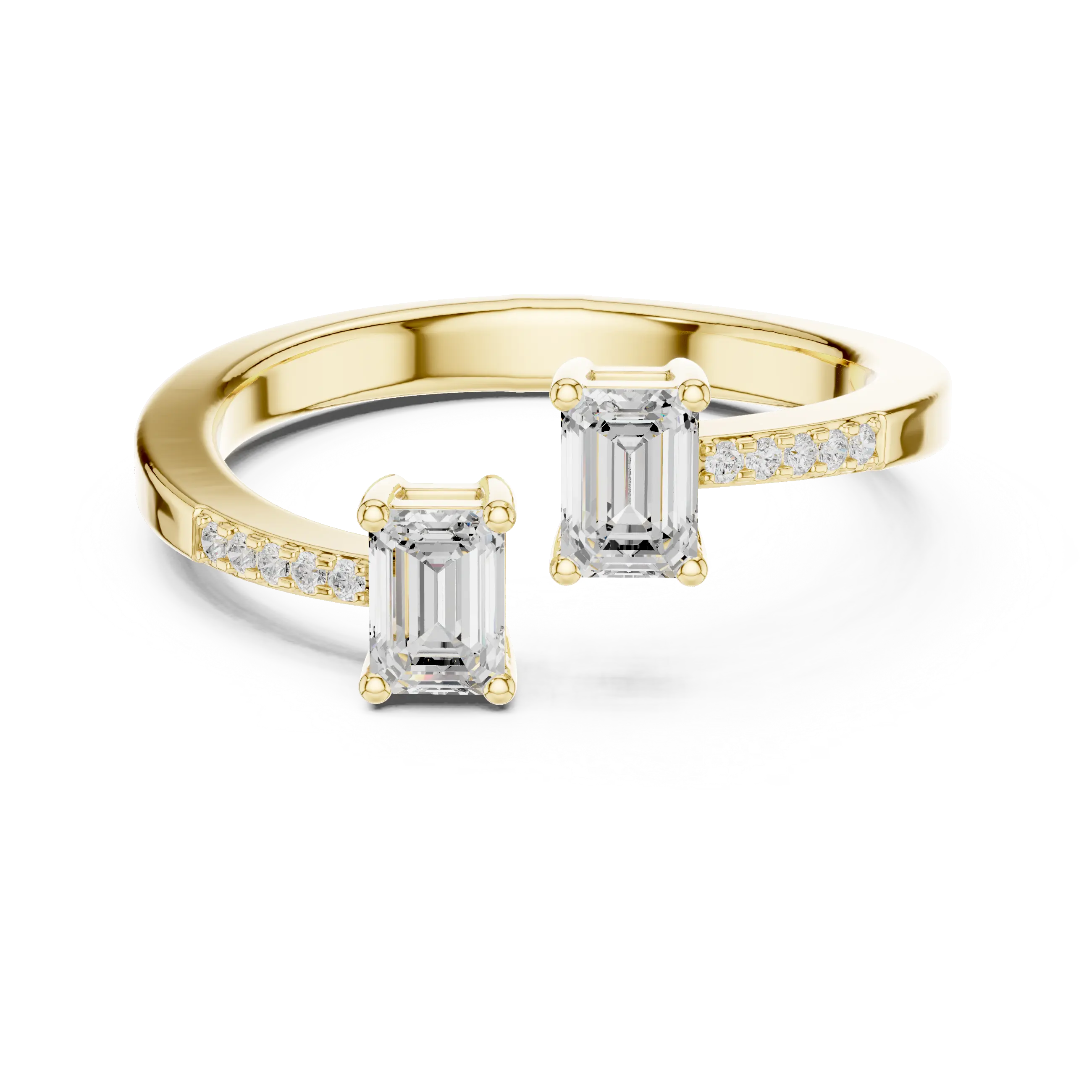 MJR0133 - Contemporary Twin Emerald Cut Toi Et Moi Ring