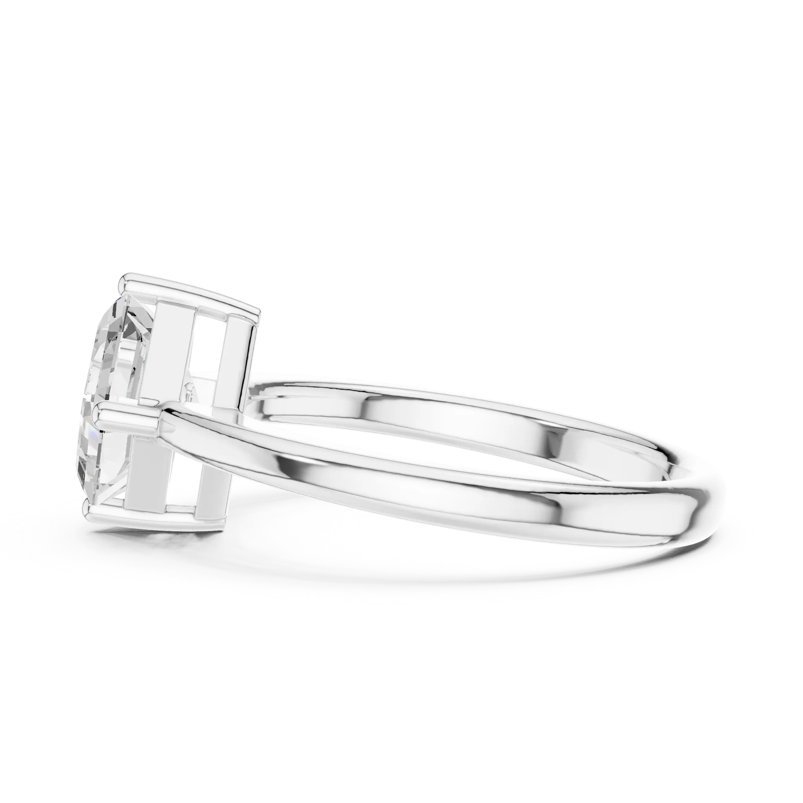MJR0141 - Kite-Set Asscher Solitaire Ring with Tapered Band