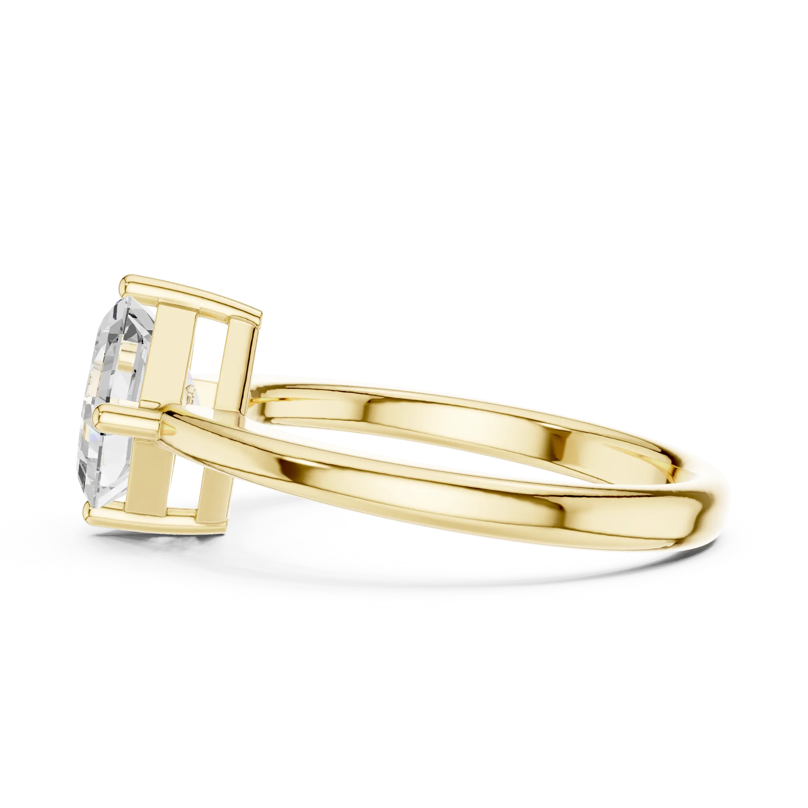 MJR0141 - Kite-Set Asscher Solitaire Ring with Tapered Band