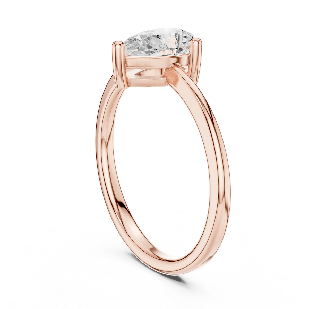 1.00 Cts Lab Grown Diamond Solitaire Engagement Ring - Pear