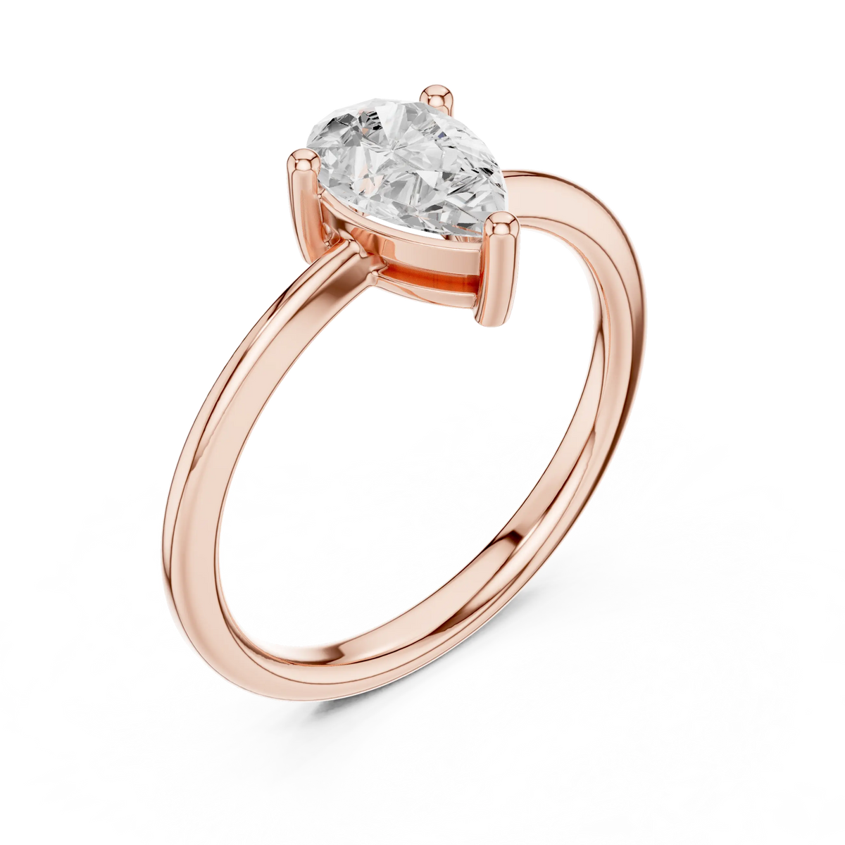 1.00 Cts Lab Grown Diamond Solitaire Engagement Ring - Pear