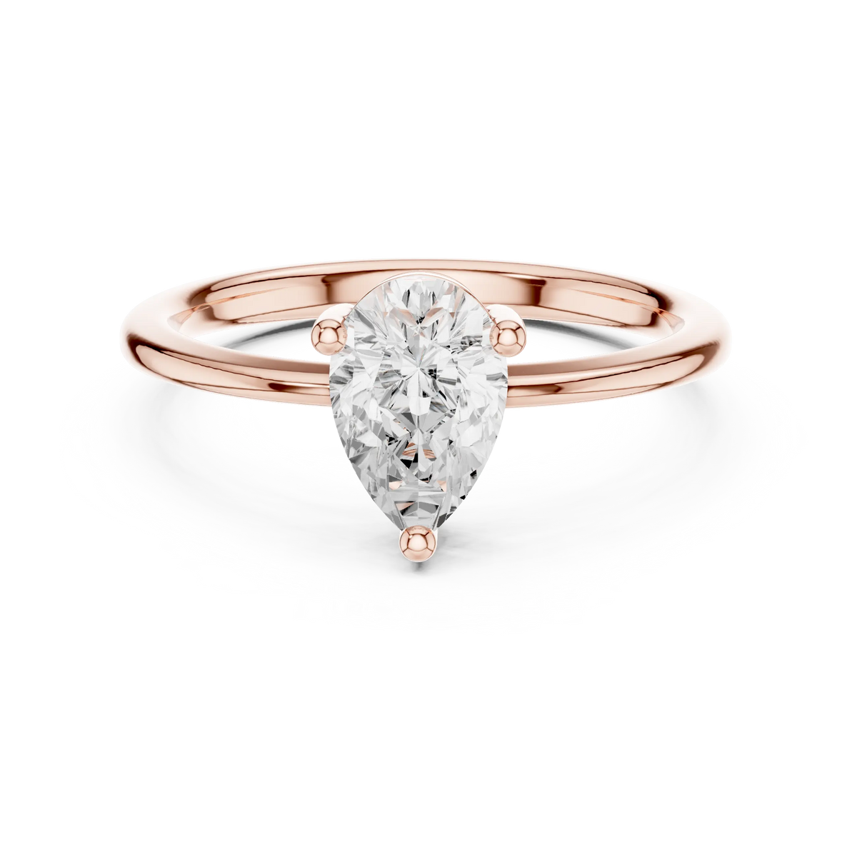1.00 Cts Lab Grown Diamond Solitaire Engagement Ring - Pear