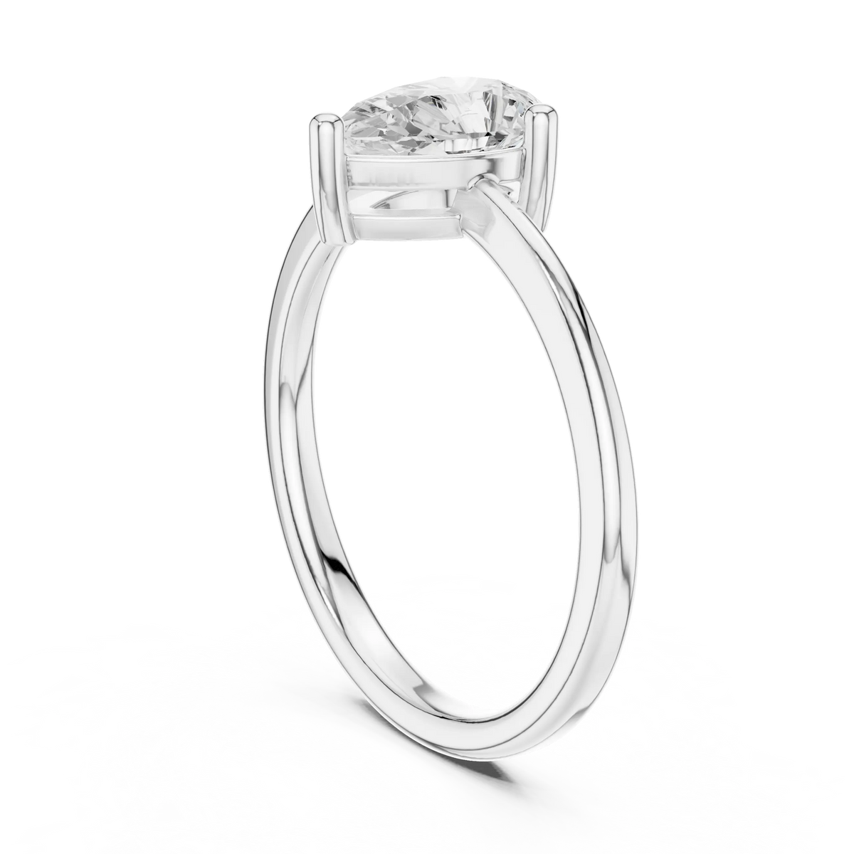 1.00 Cts Lab Grown Diamond Solitaire Engagement Ring - Pear