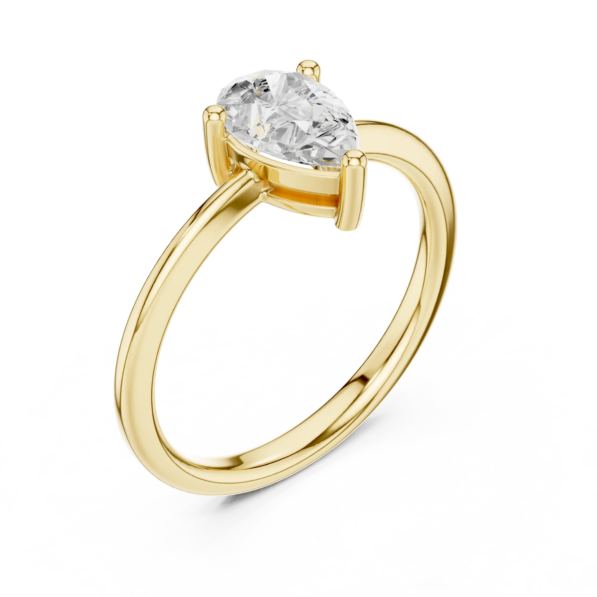 1.00 Cts Lab Grown Diamond Solitaire Engagement Ring - Pear