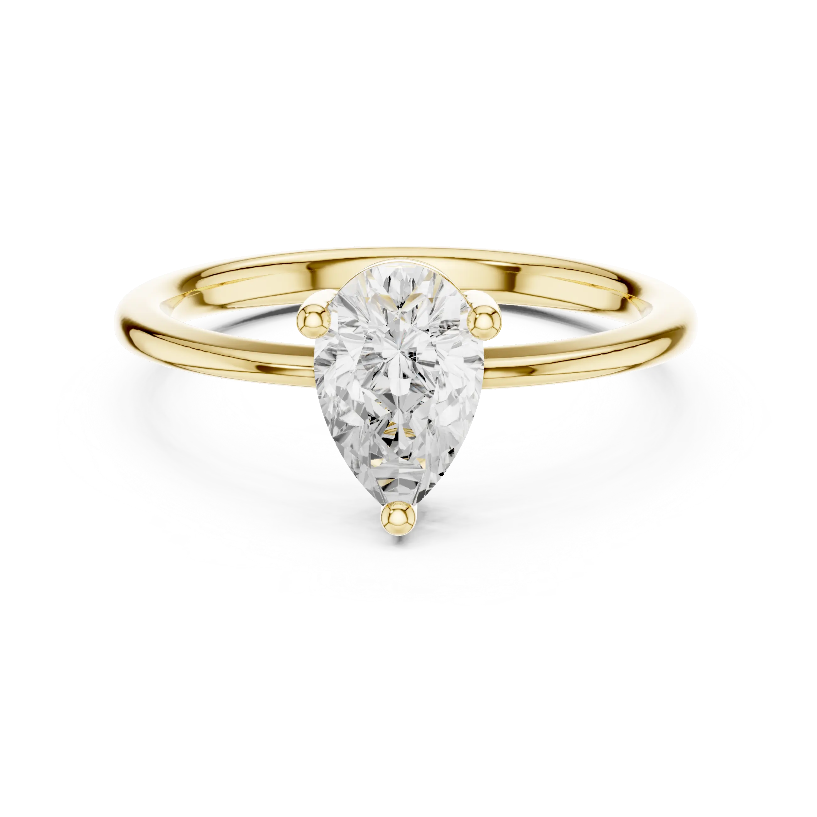 MJR0142 - Pear Shaped Solitaire Ring with Slender Round Band