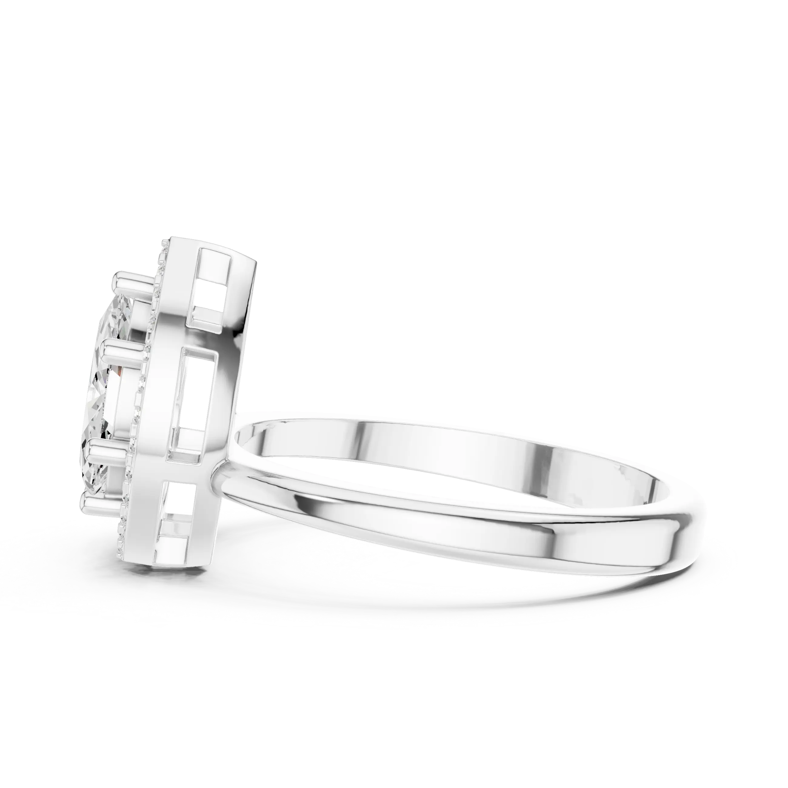 MJR0113 - Marquise Pear Toi Et Moi Ring with Heart Halo Frame