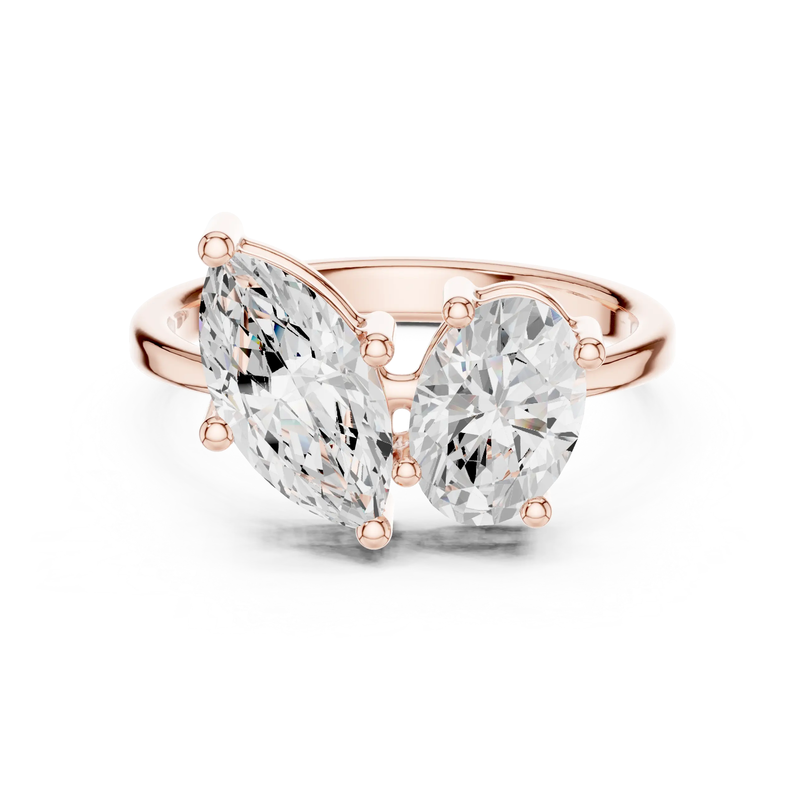 MJR0143 - Angled Marquise & Oval Cut Toi Et Moi Ring