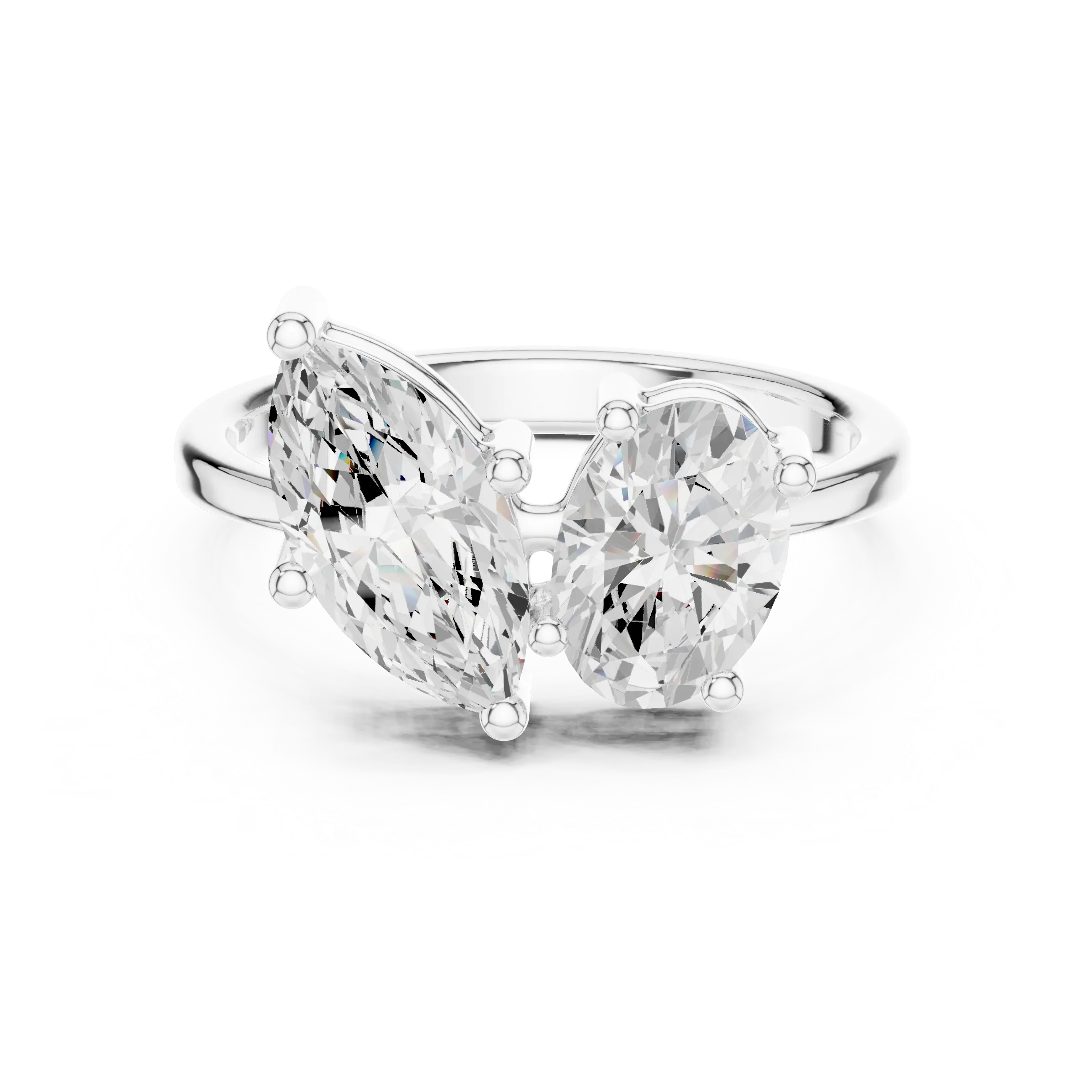 MJR0143 - Angled Marquise & Oval Cut Toi Et Moi Ring
