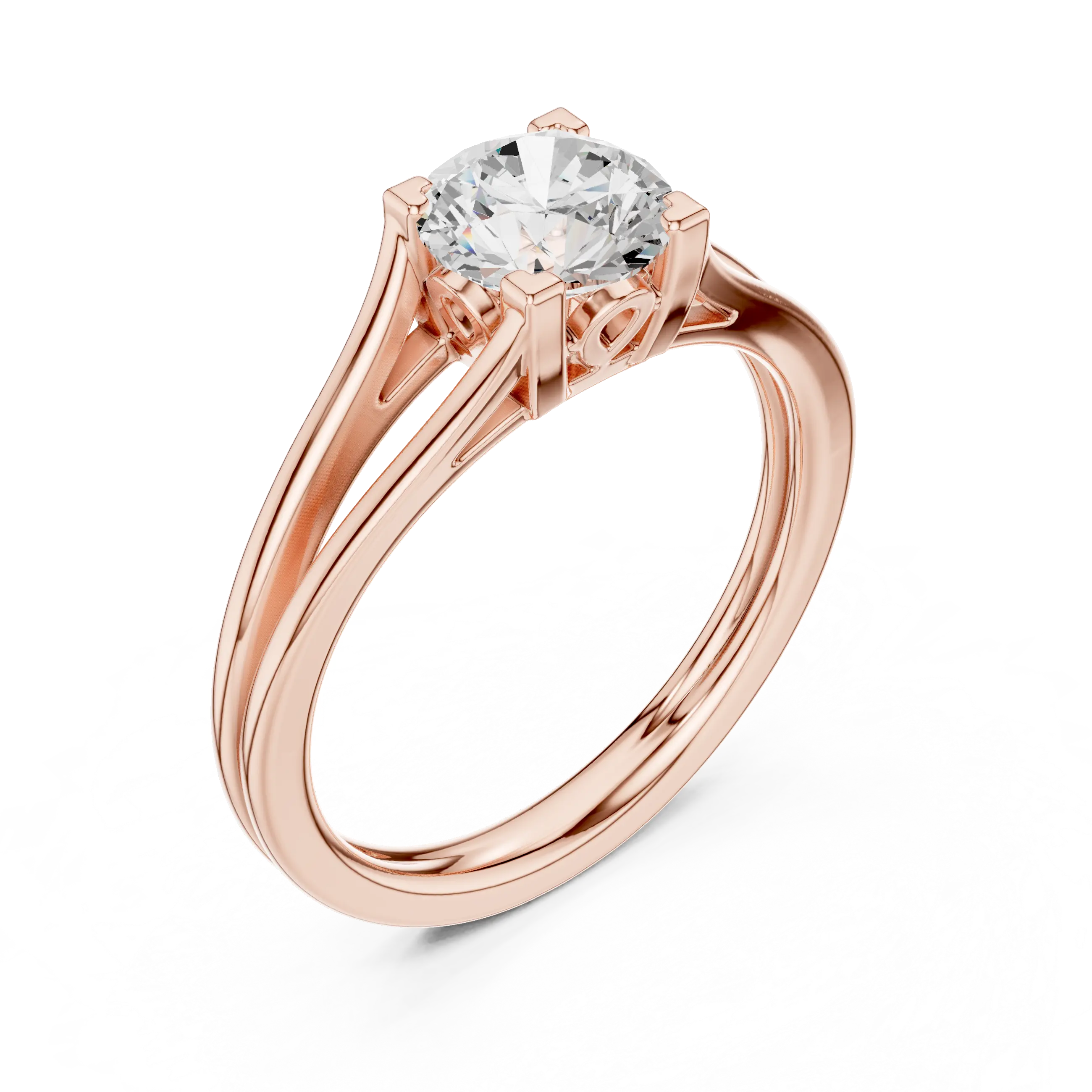 MJR0151 - Round Brilliant Solitaire with Open Split Shank Band