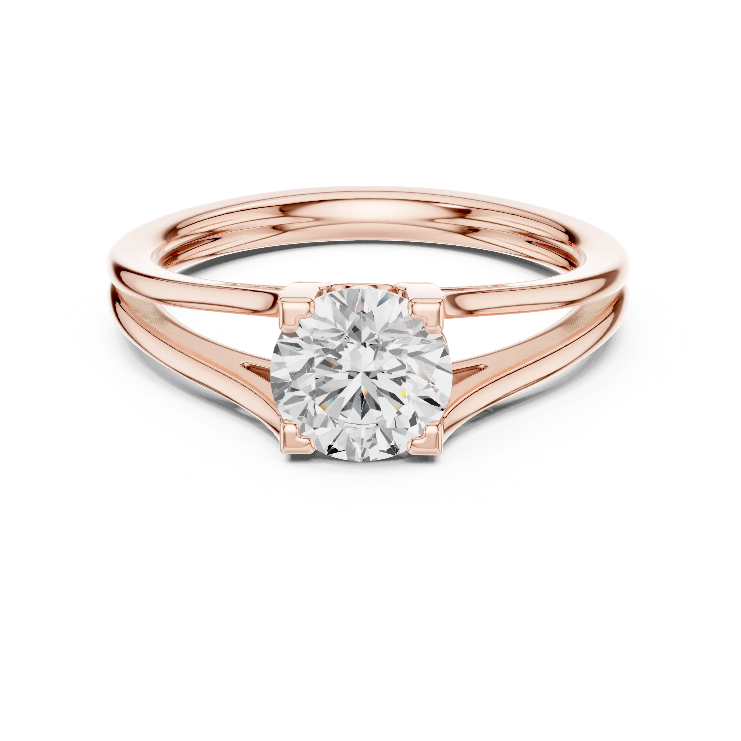 MJR0151 - Round Brilliant Solitaire with Open Split Shank Band
