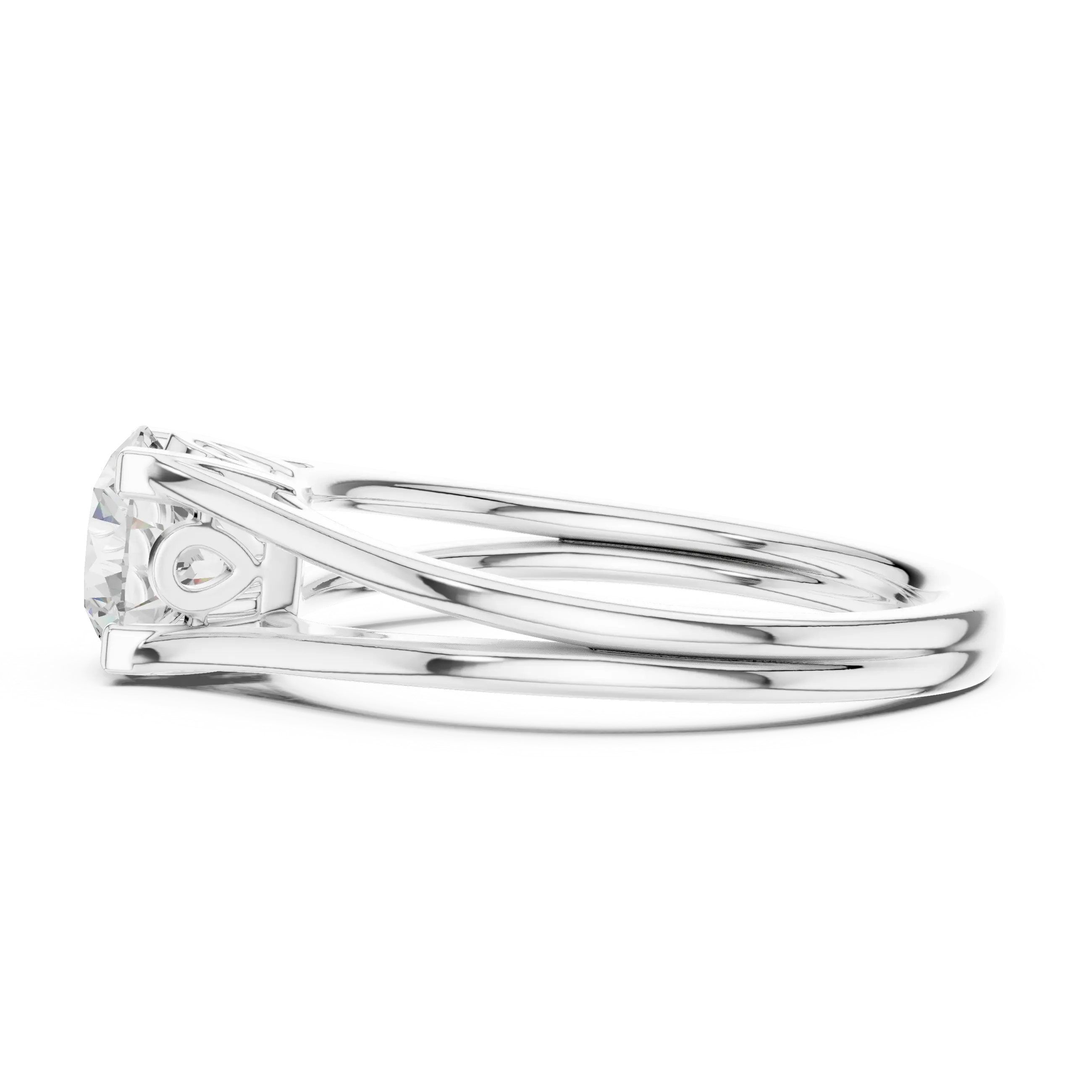 MJR0151 - Round Brilliant Solitaire with Open Split Shank Band