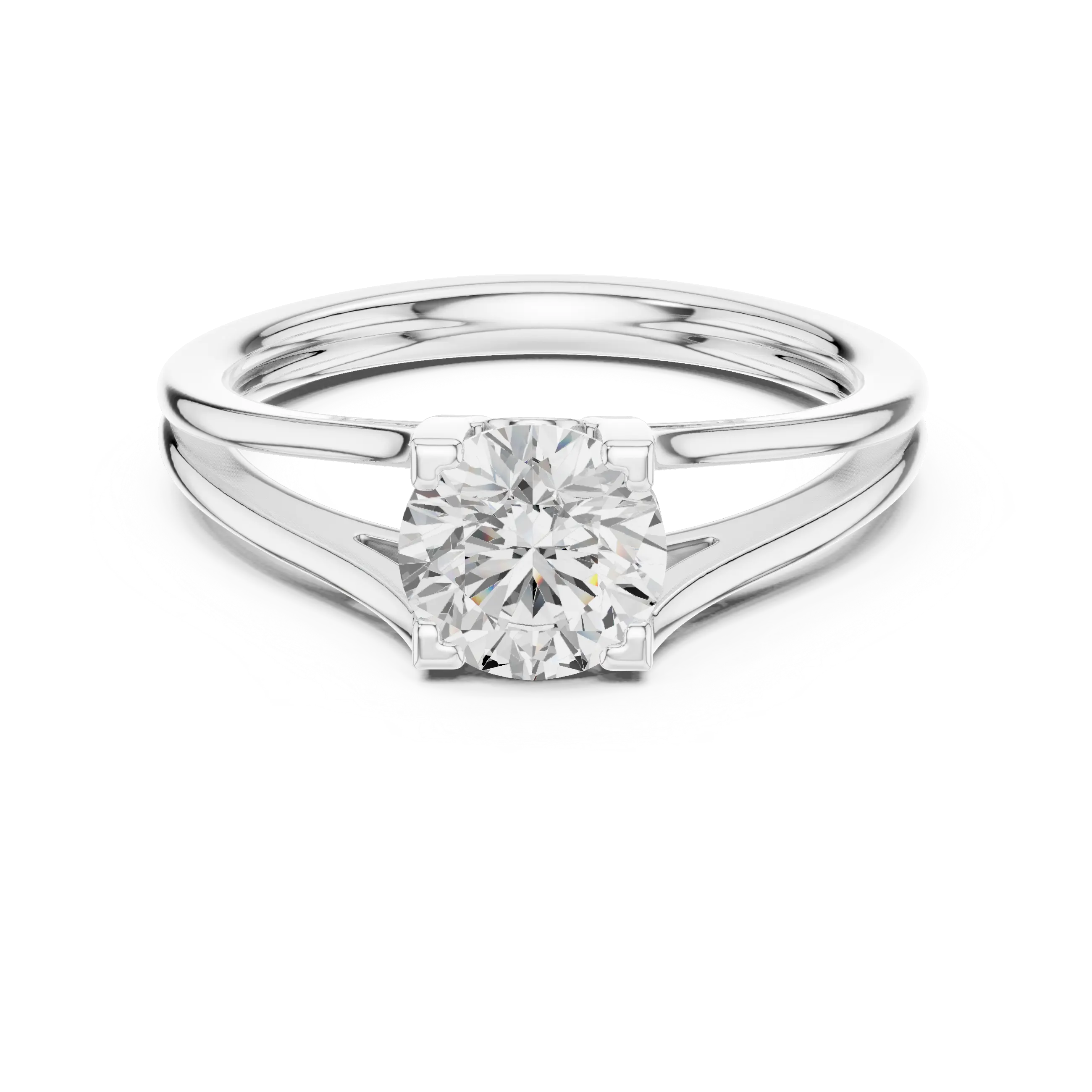 MJR0151 - Round Brilliant Solitaire with Open Split Shank Band