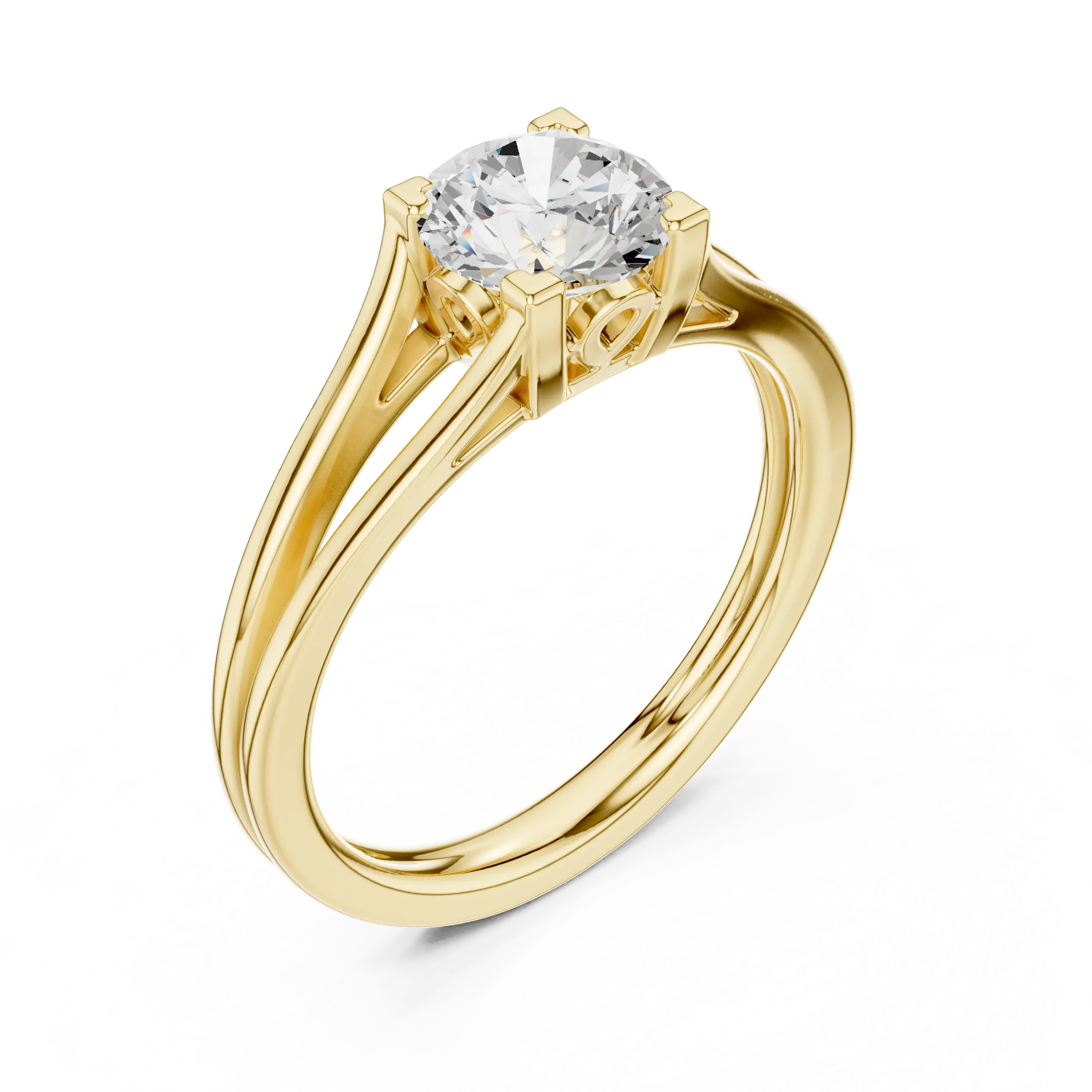 MJR0151 - Round Brilliant Solitaire with Open Split Shank Band