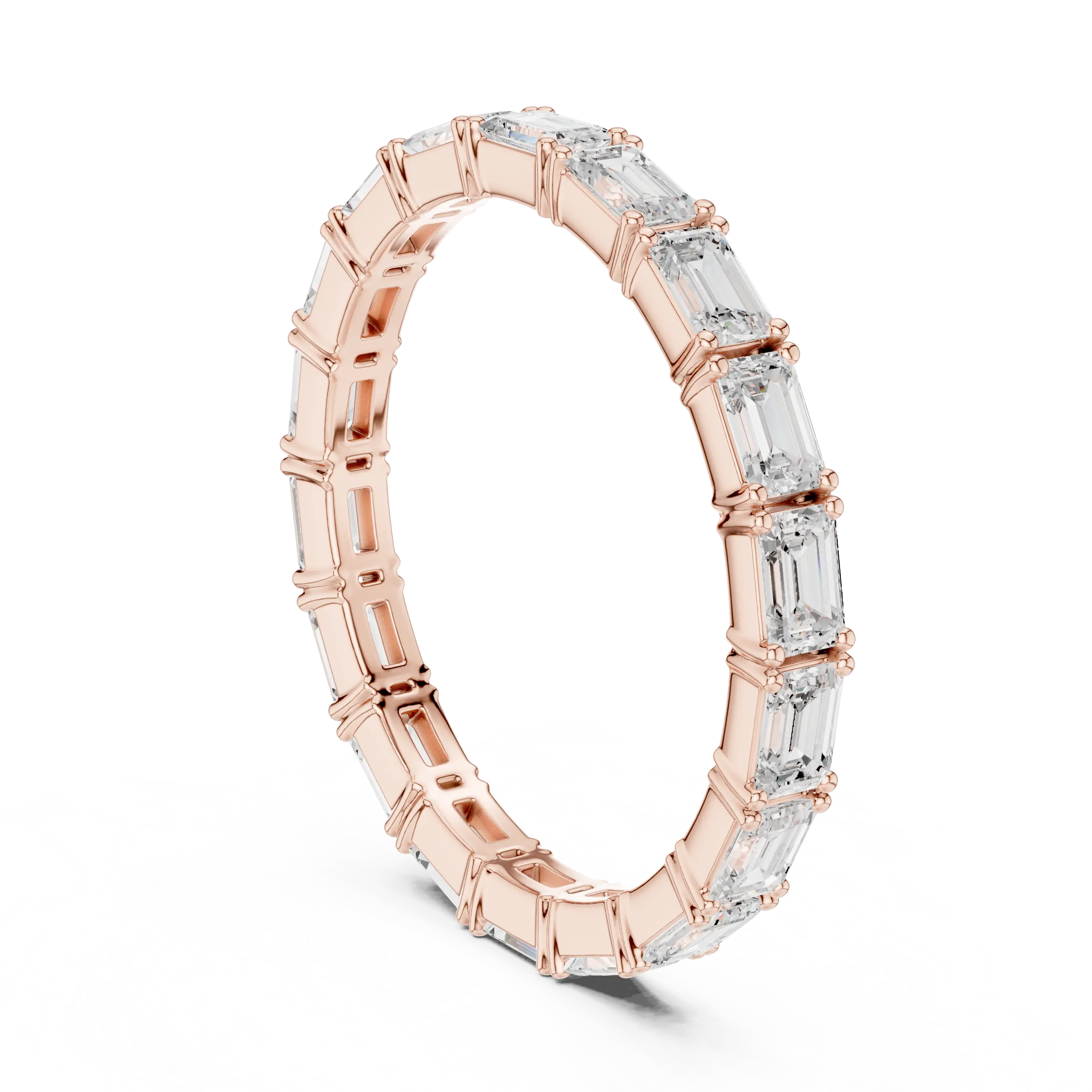 MJET014 - Emerald Cut East-West Full Eternity Band