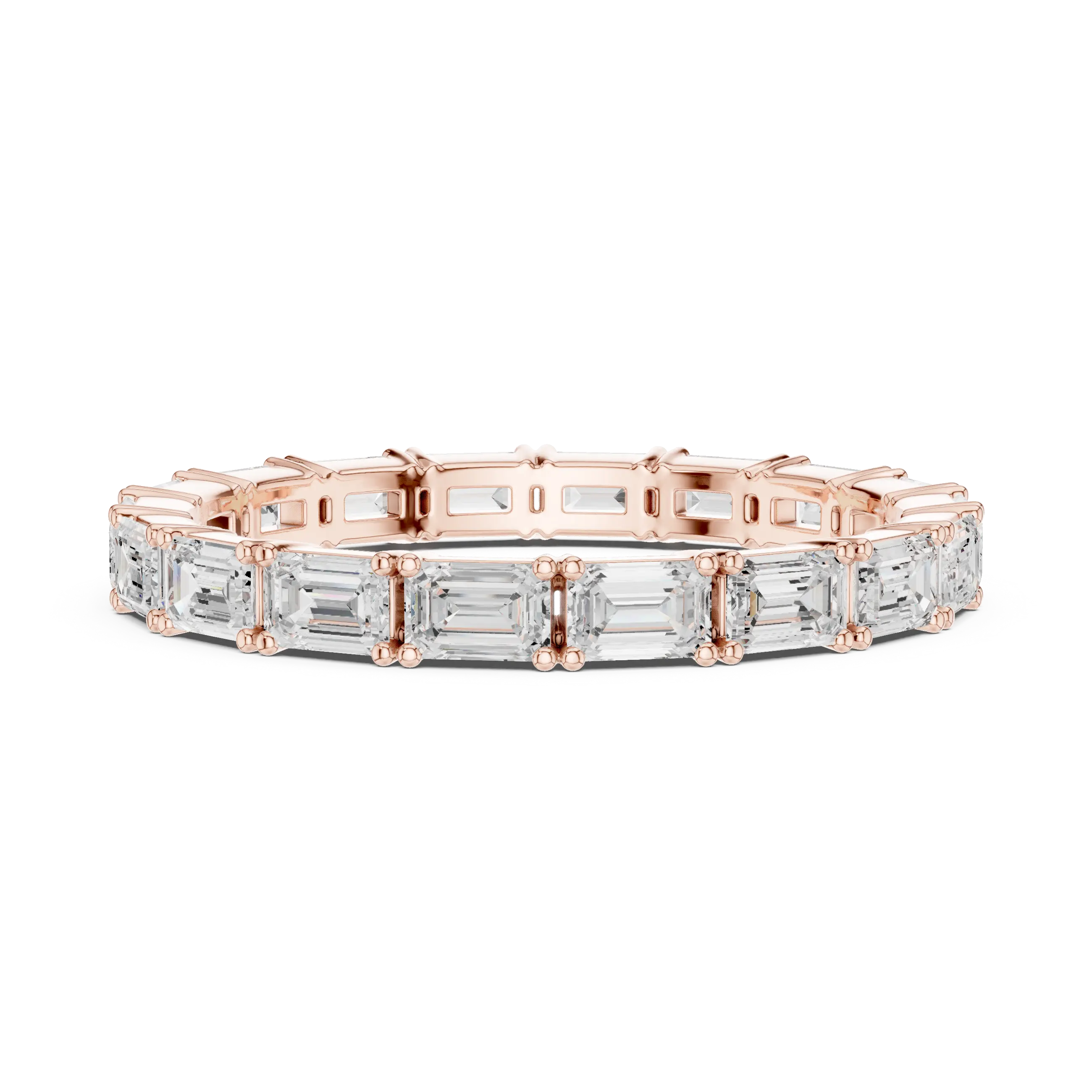 MJET014 - Emerald Cut East-West Full Eternity Band