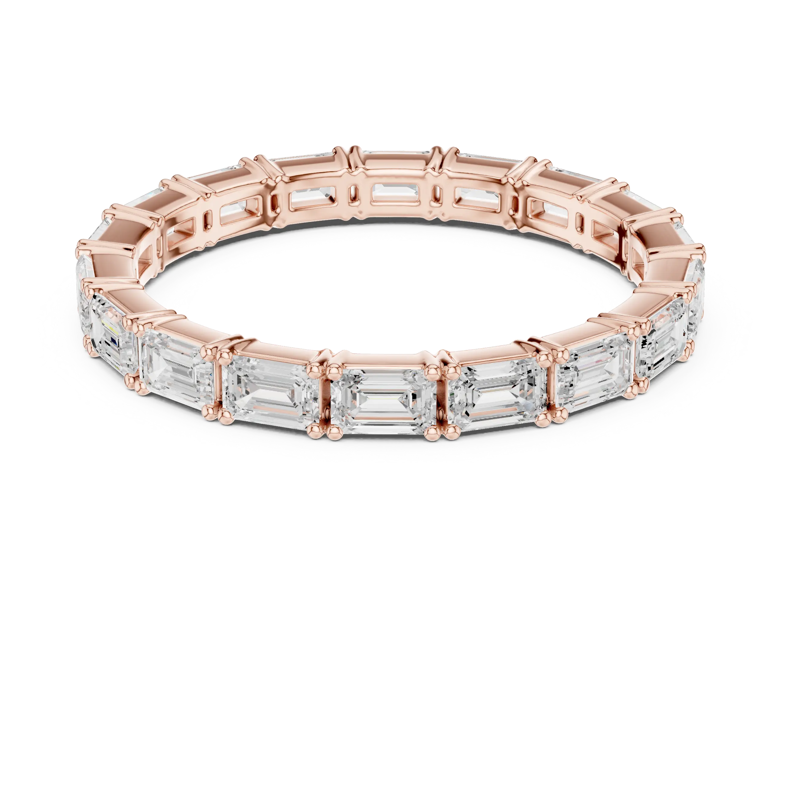 MJET014 - Emerald Cut East-West Full Eternity Band