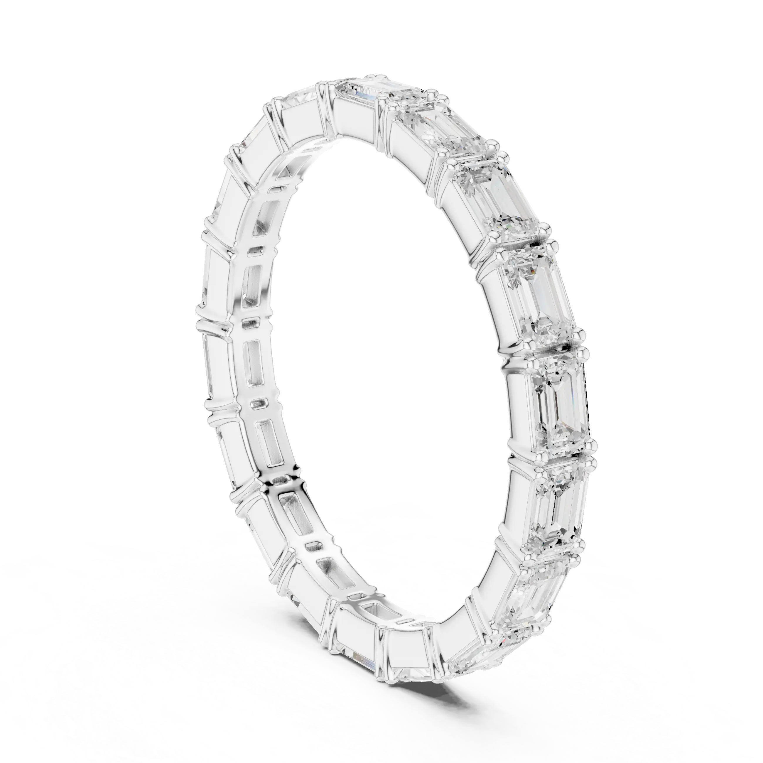 MJET014 - Emerald Cut East-West Full Eternity Band