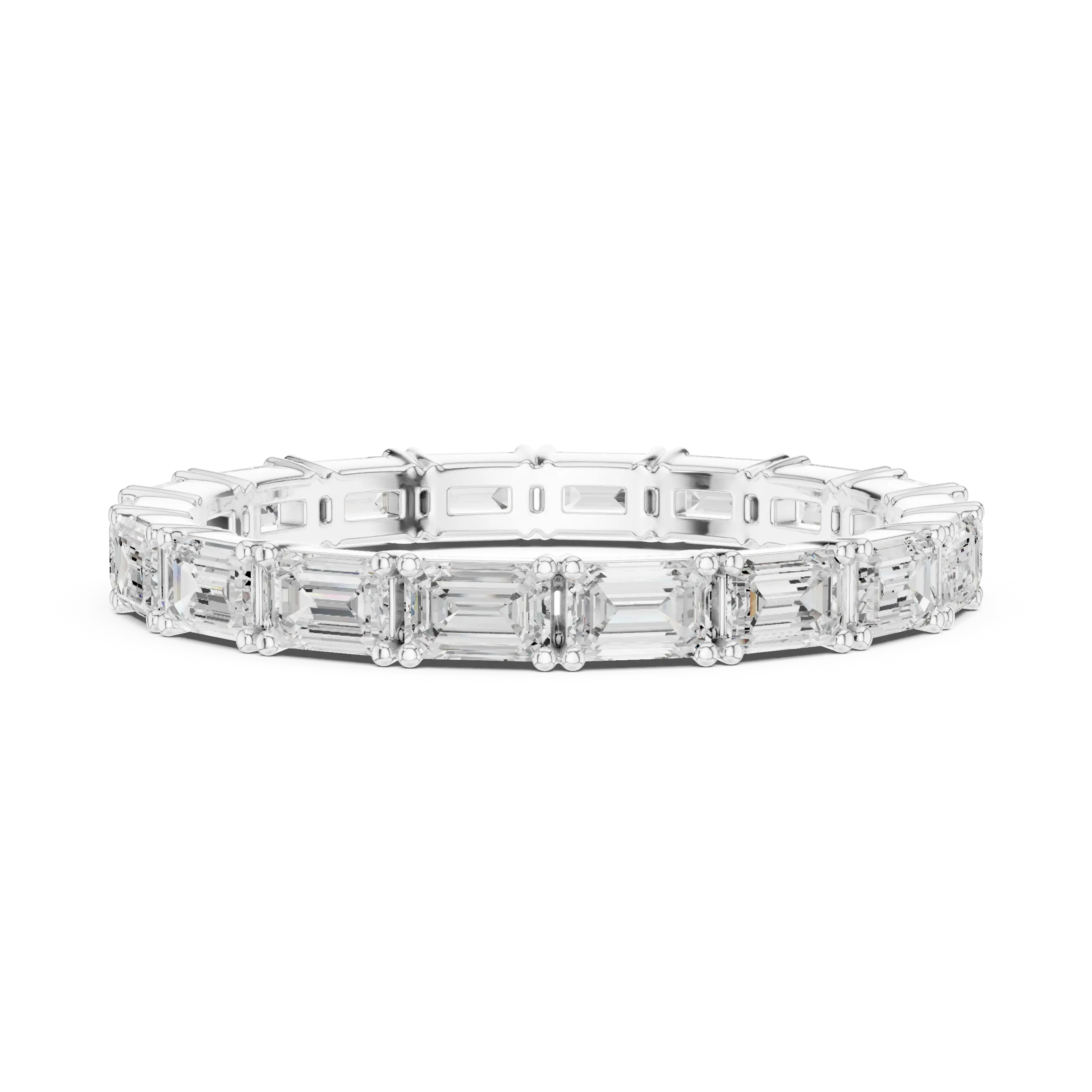 MJET014 - Emerald Cut East-West Full Eternity Band