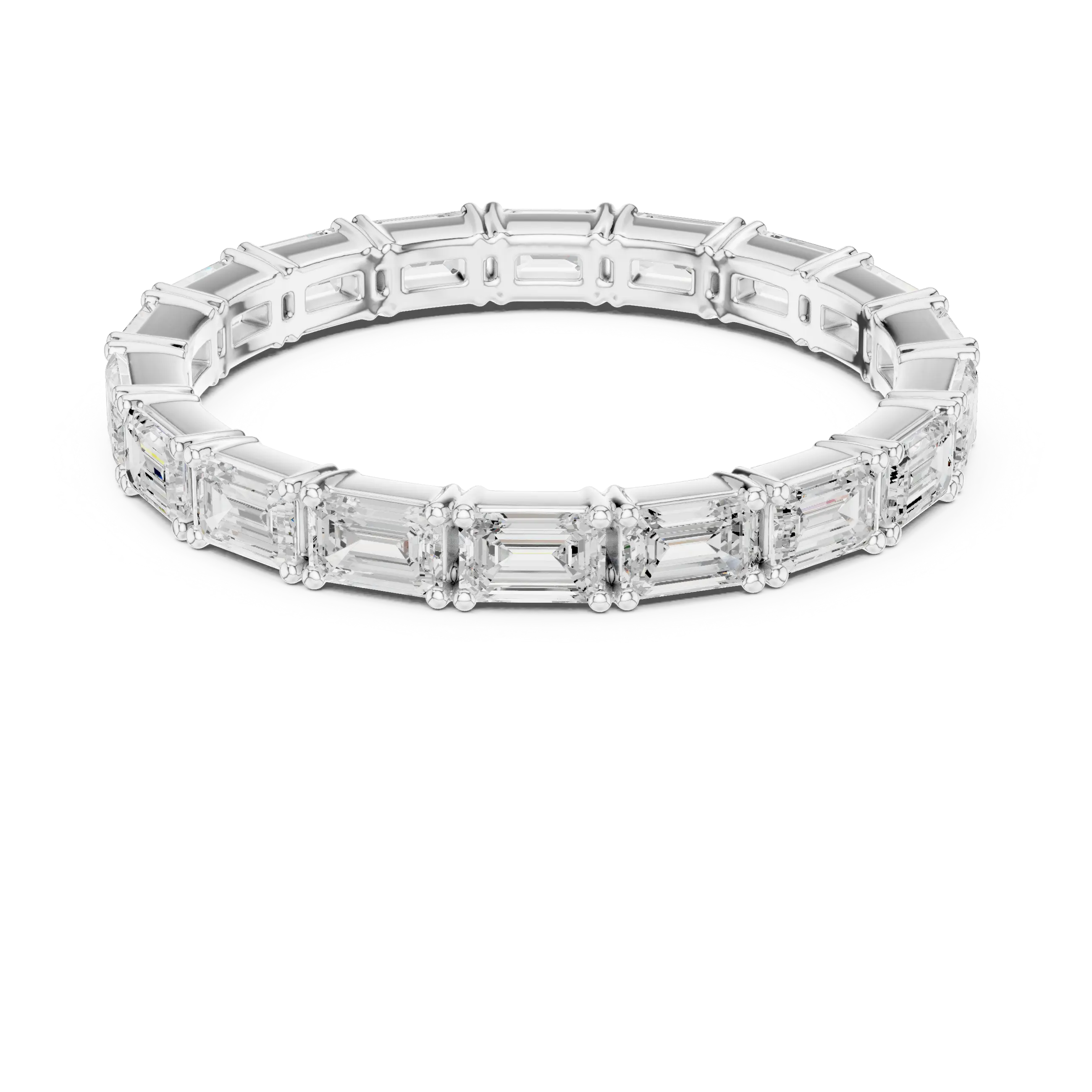 MJET014 - Emerald Cut East-West Full Eternity Band