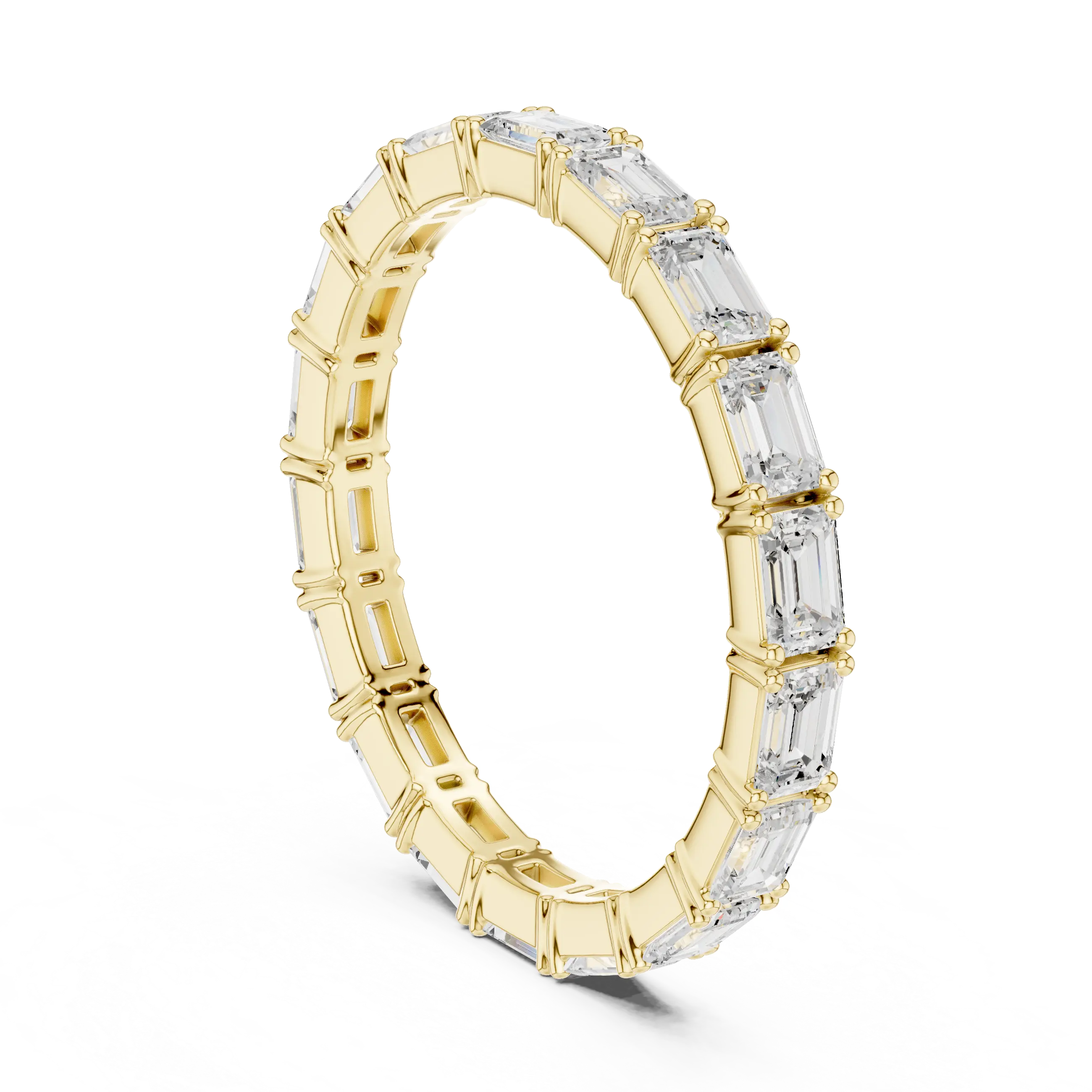 MJET014 - Emerald Cut East-West Full Eternity Band