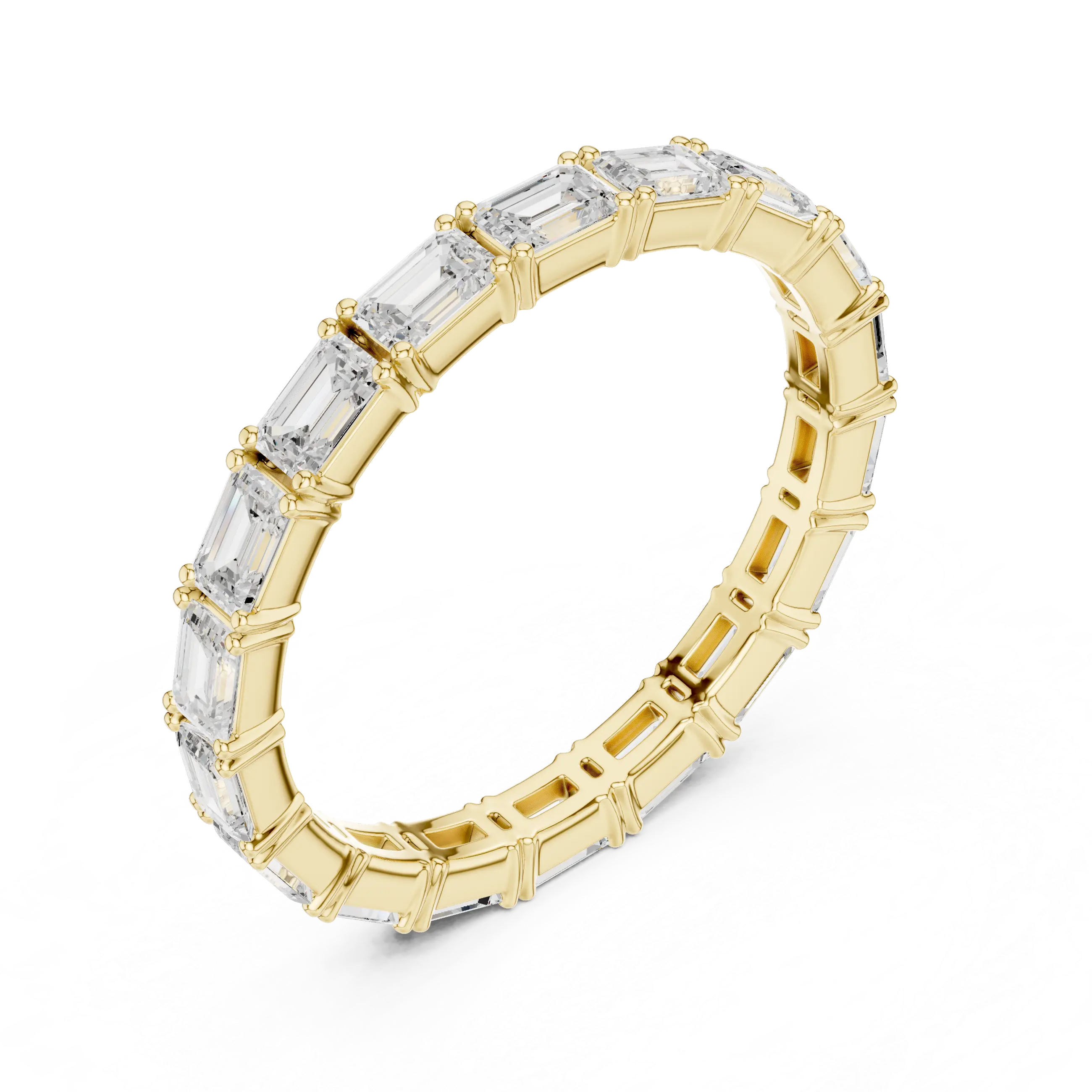 MJET014 - Emerald Cut East-West Full Eternity Band