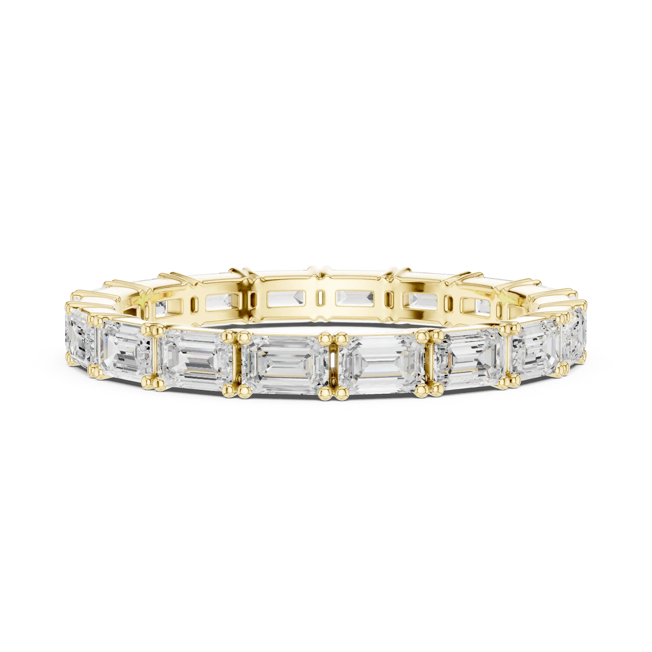 MJET014 - Emerald Cut East-West Full Eternity Band