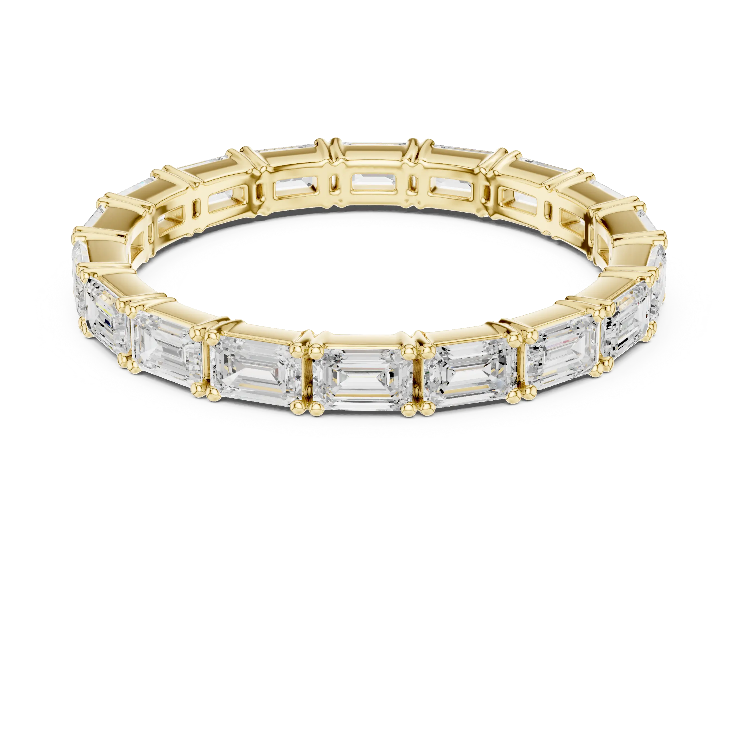 MJET014 - Emerald Cut East-West Full Eternity Band