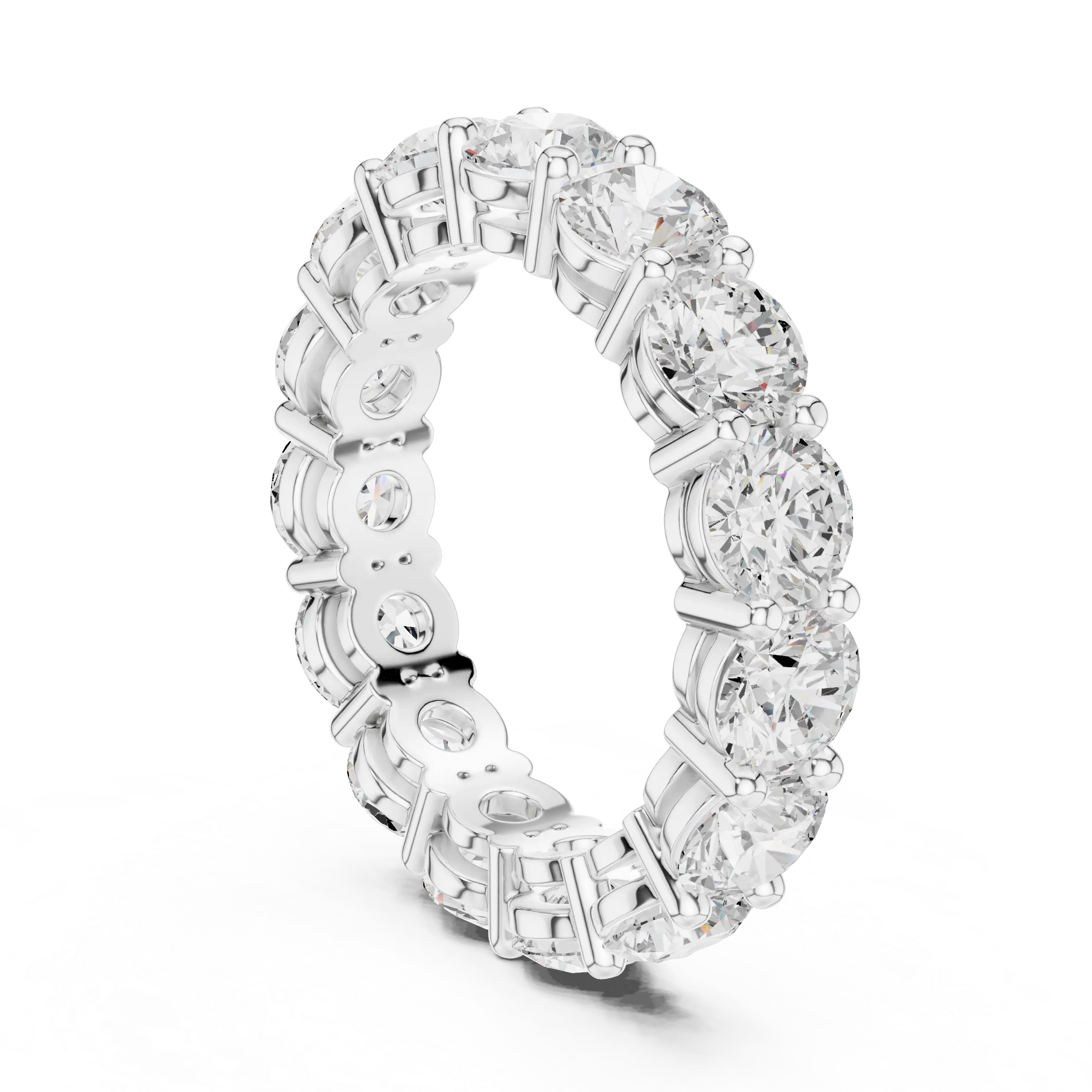MJET016 - Round Brilliant Cut Four Prong Full Eternity Band