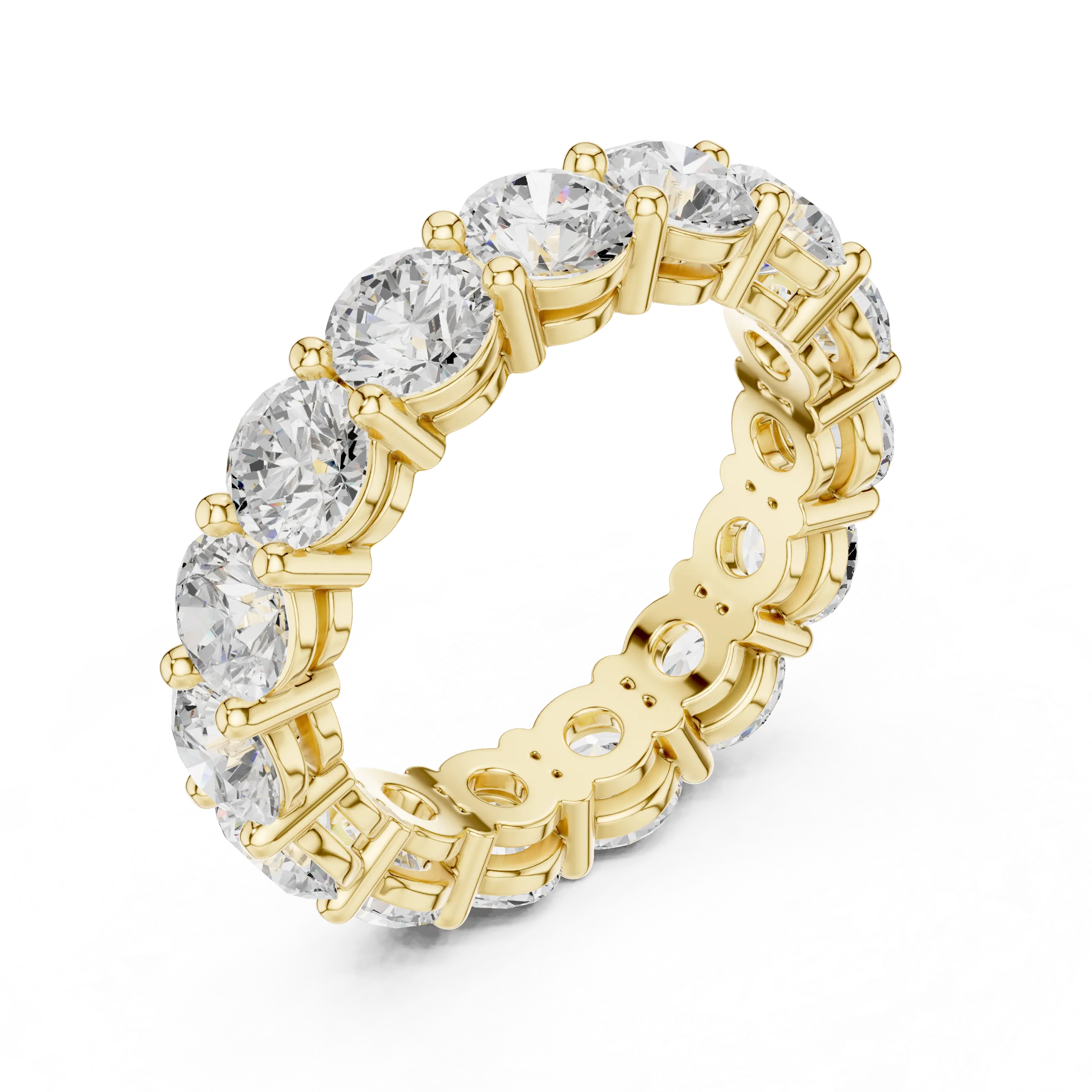MJET016 - Round Brilliant Cut Four Prong Full Eternity Band