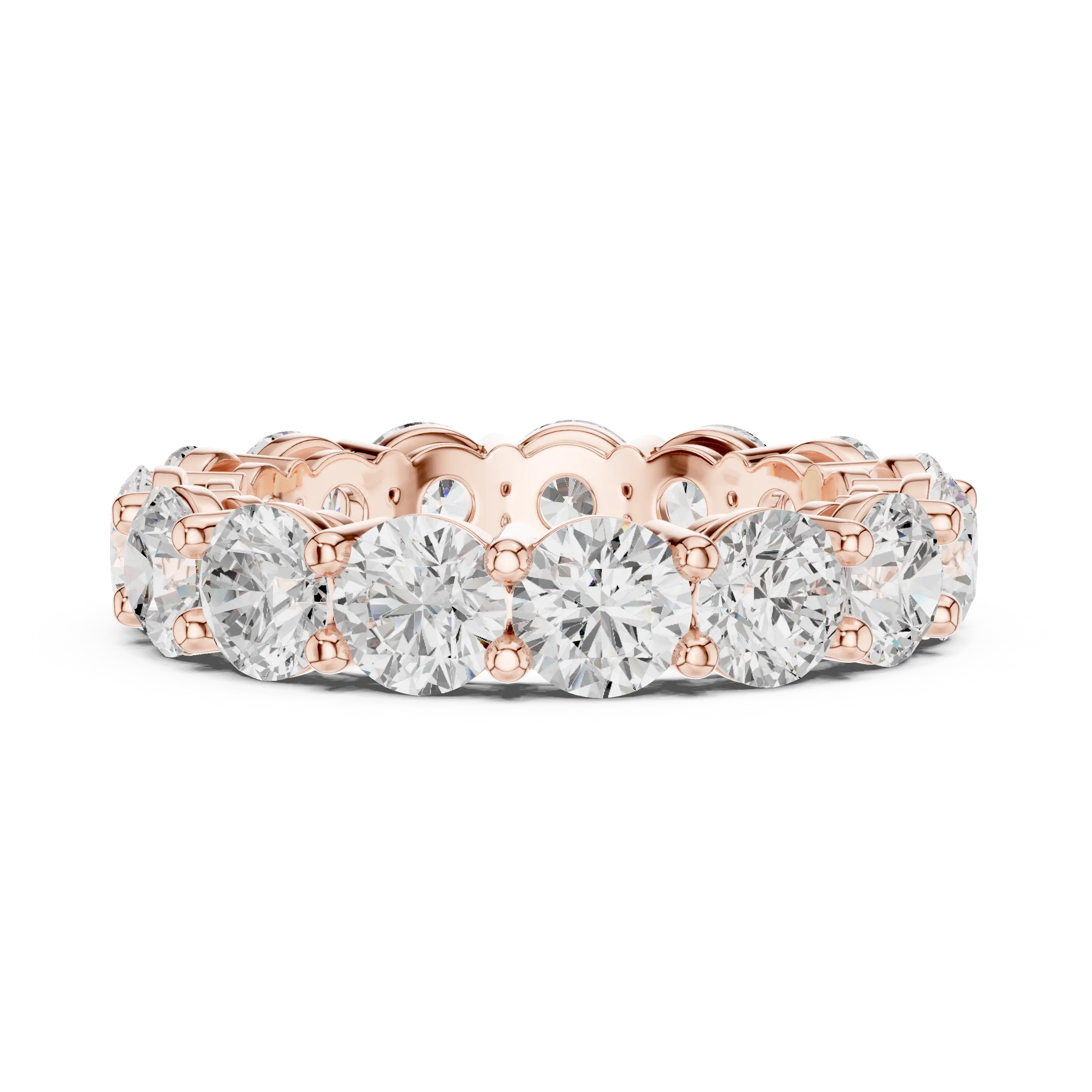 MJET016 - Round Brilliant Cut Four Prong Full Eternity Band