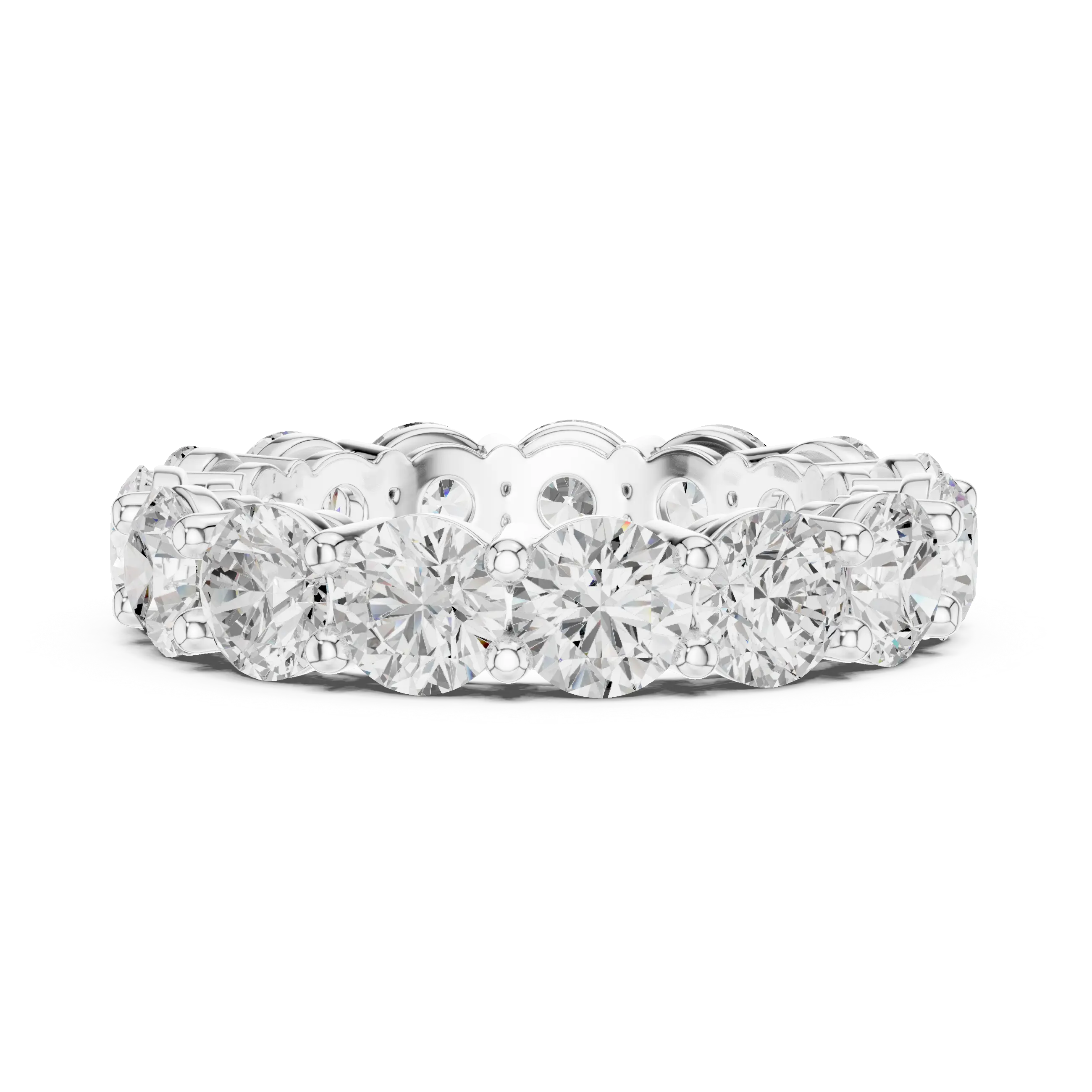 MJET016 - Round Brilliant Cut Four Prong Full Eternity Band