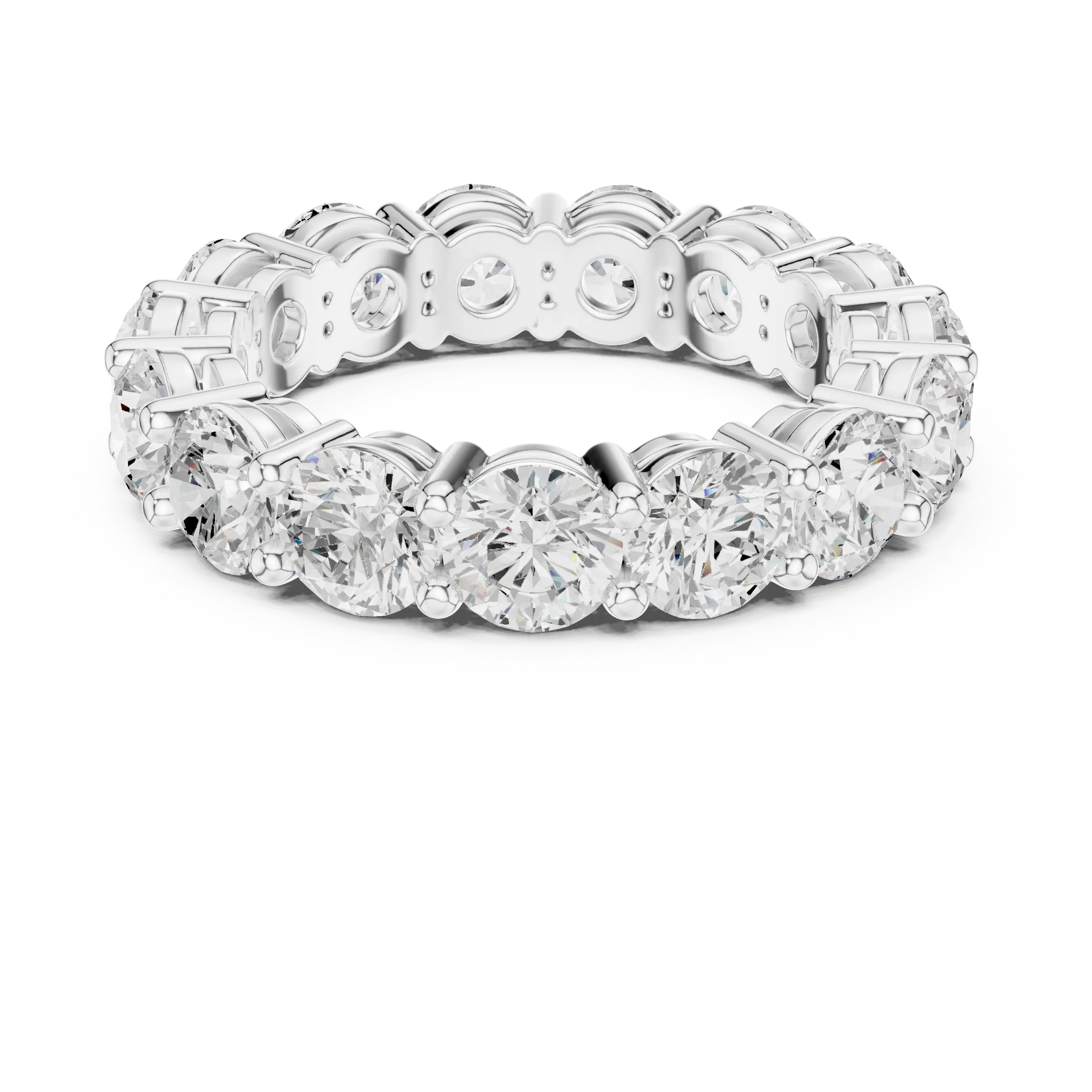 MJET016 - Round Brilliant Cut Four Prong Full Eternity Band