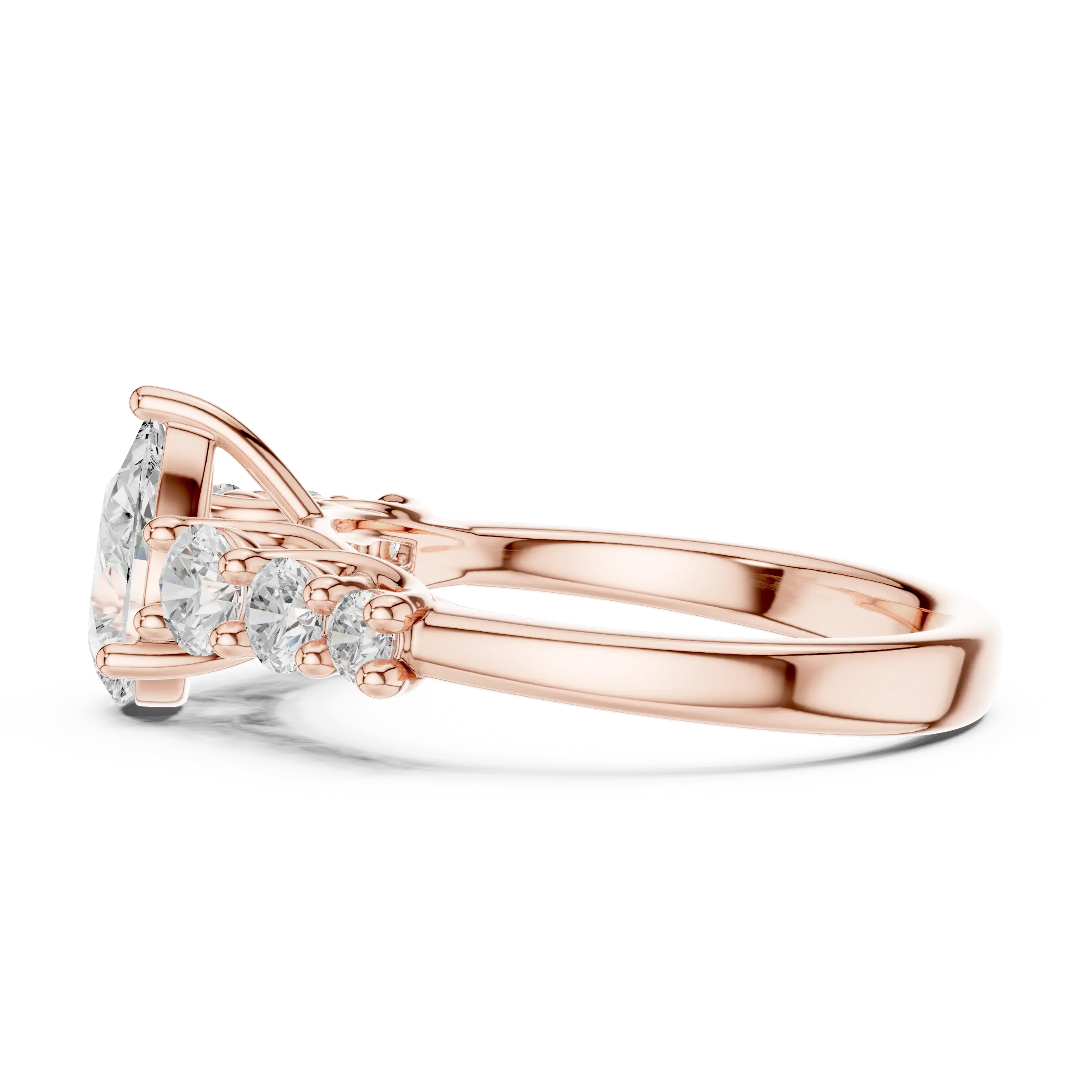 MJR071 - Five Stone Pear Centerpiece Elegant Ring