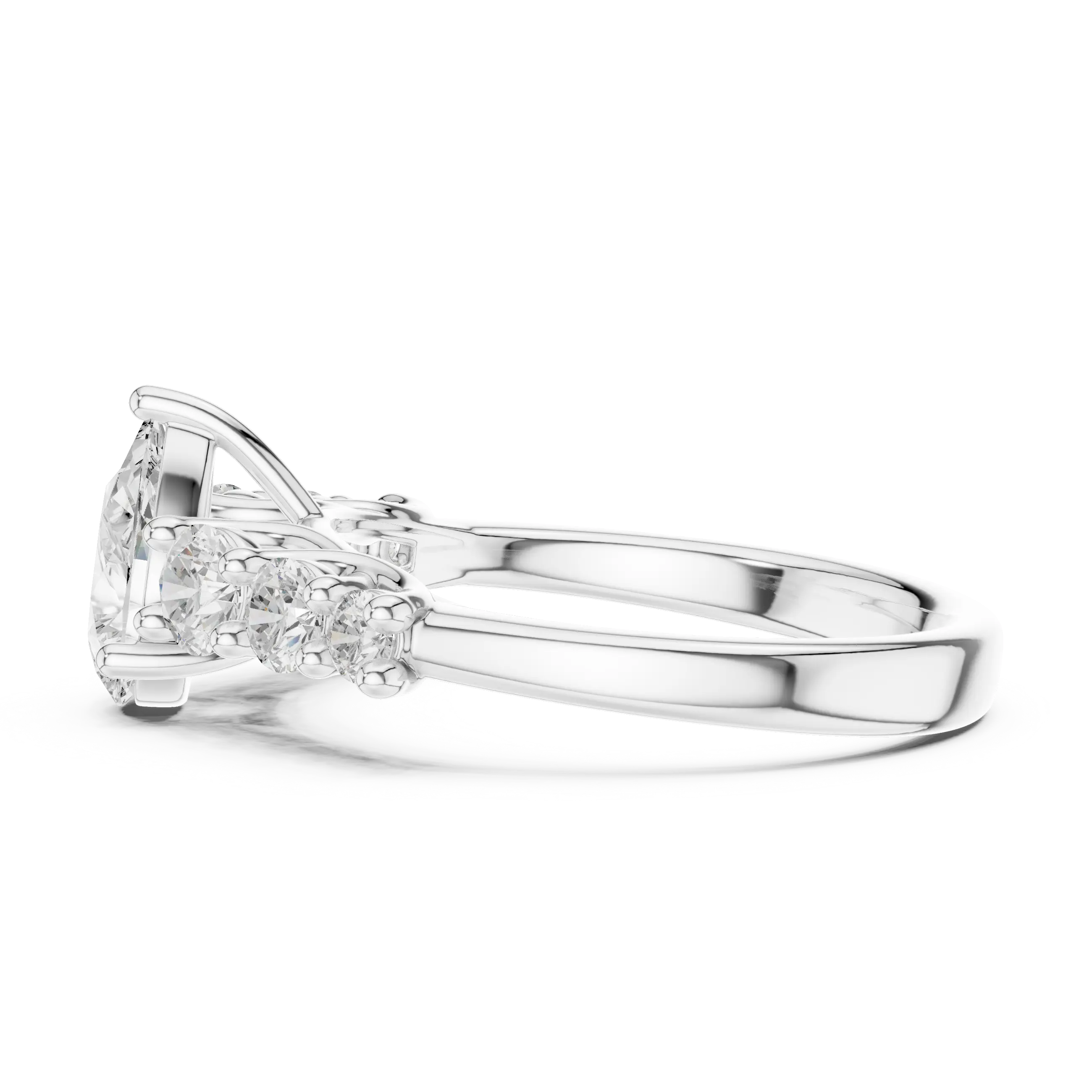 MJR071 - Five Stone Pear Centerpiece Elegant Ring